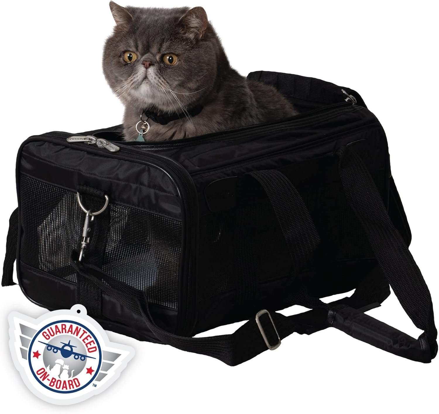 Sherpa Original Deluxe Travel Pet Carrier, Airline Approved & Guaranteed On Board – Black, Small