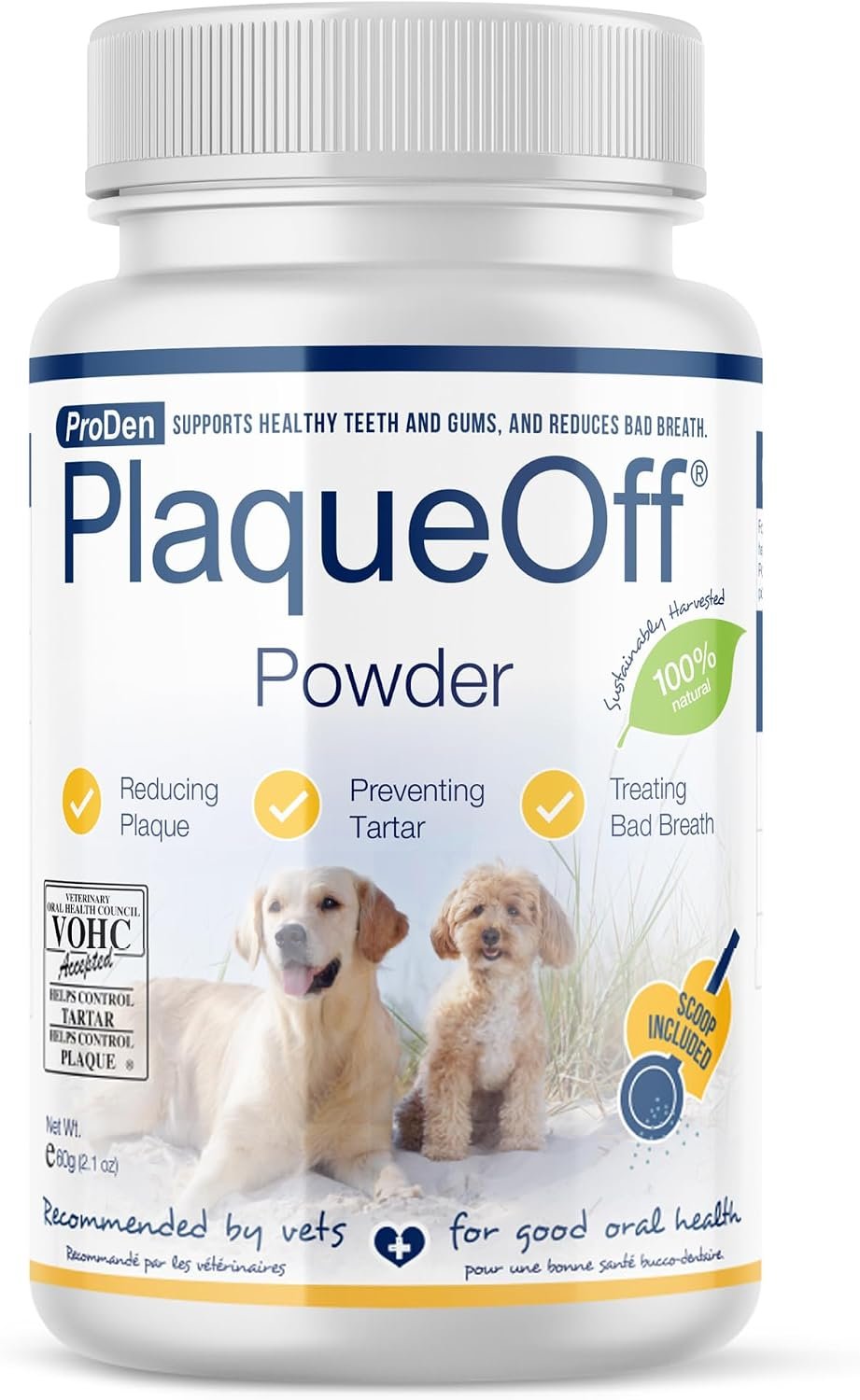 ProDen PlaqueOff Powder for Dogs – Dog Tartar and Plaque Remover – 60g