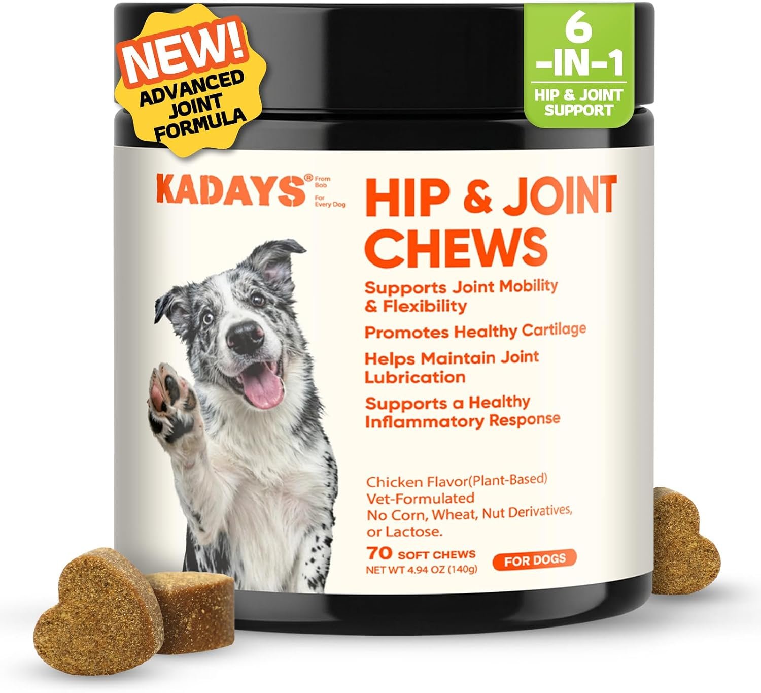 Dog Joint Supplement for Dogs 70ct, Glucosamine Chondroitin for All Dogs