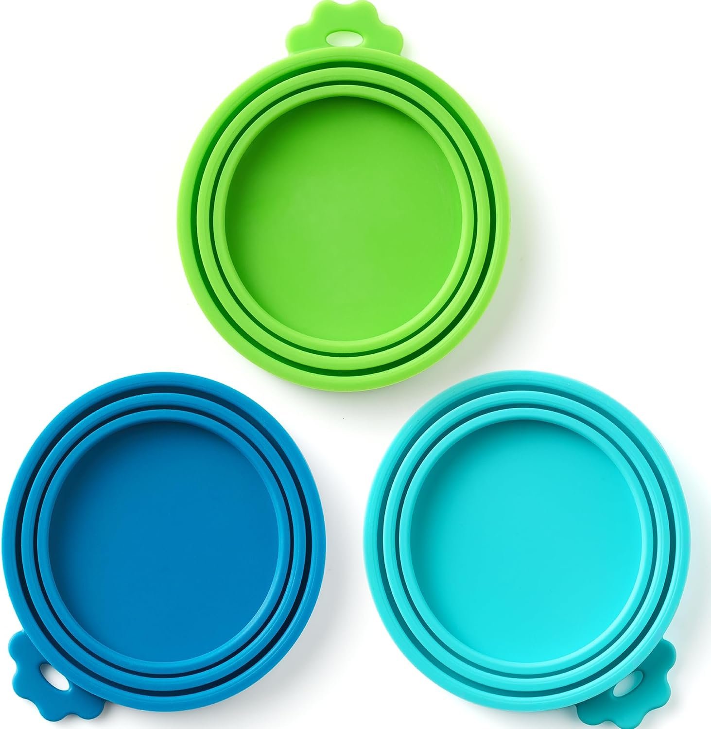 3 Pack Universal Pet Food Can Covers Lids – One fit 3 Standard Size Cans for Cats and Dogs Food Cans – Easy to Clean – Safe Silicone – Emerald Wave
