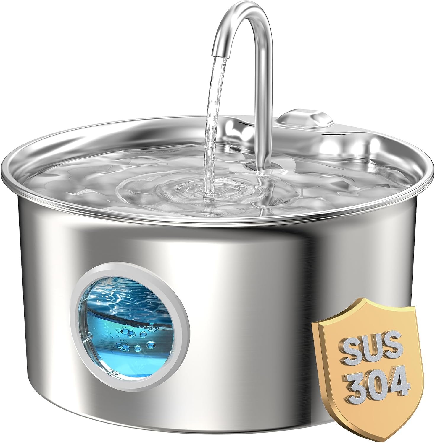 Cat Water Fountain Stainless Steel: Cat Fountain for Drinking – 88oz/2.6L