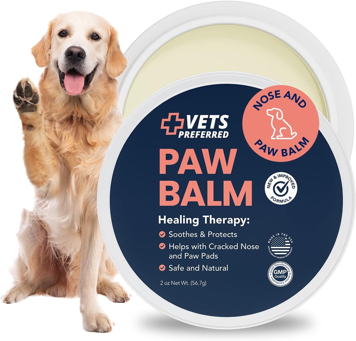 Dog Paw Balm & Nose Balm – Protects, Heals & Moisturizes, 2 oz