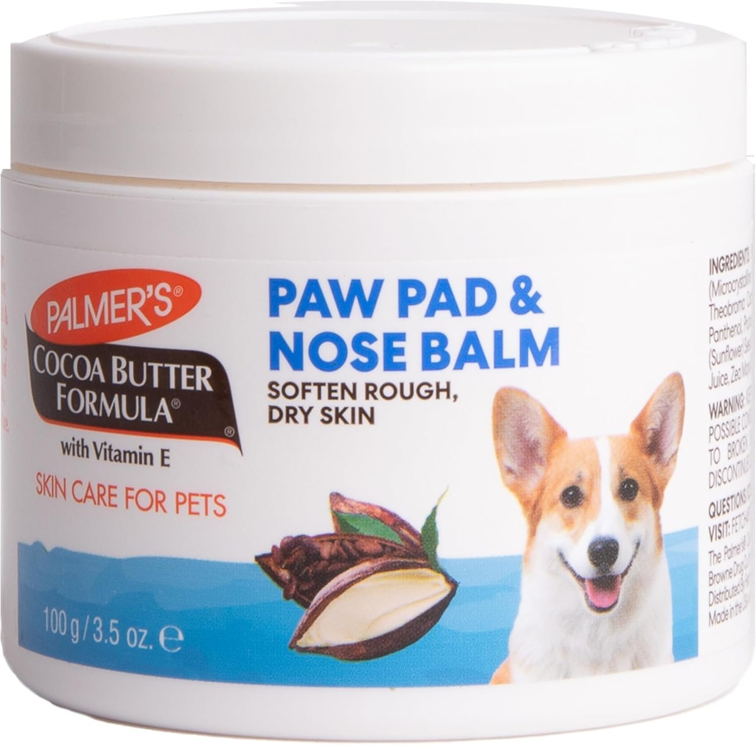 Palmer’s for Pets Cocoa Butter Paw Pad and Nose Balm for Dogs, 3.5 Oz