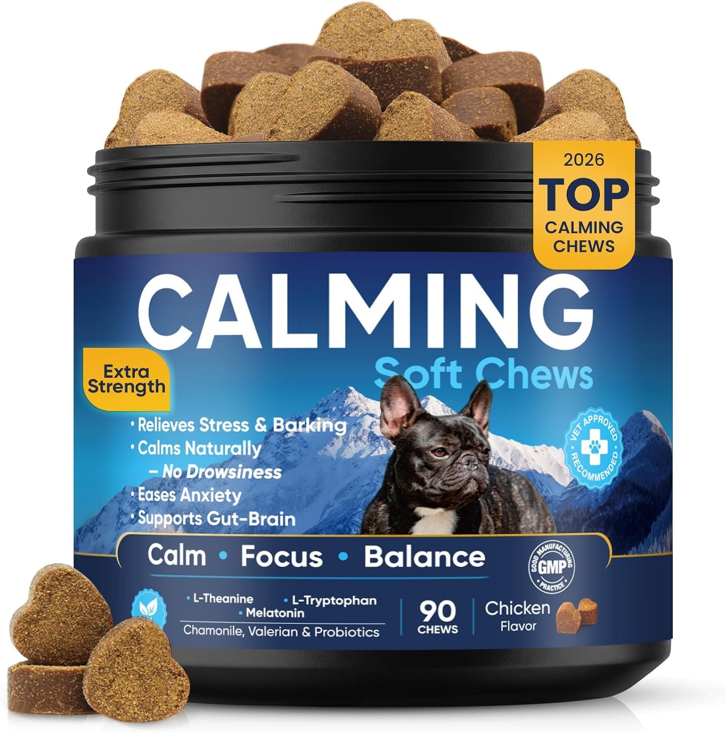 Dog Calming Chews 90 Count Dog Calm Treats