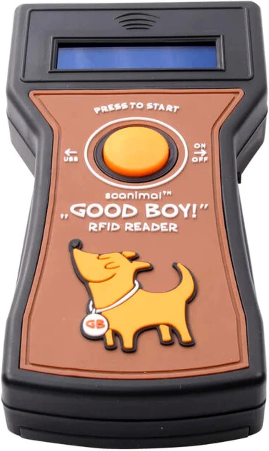 Pet’s Choice Good Boy Microchip Scanner for Dogs & Cats – RFID Tracker Reads ISO FDX-B, FECAVA & AVID Microchips – Portable, USB Compatible, Battery Operated Pet ID Reader for Home, Vets & Travel