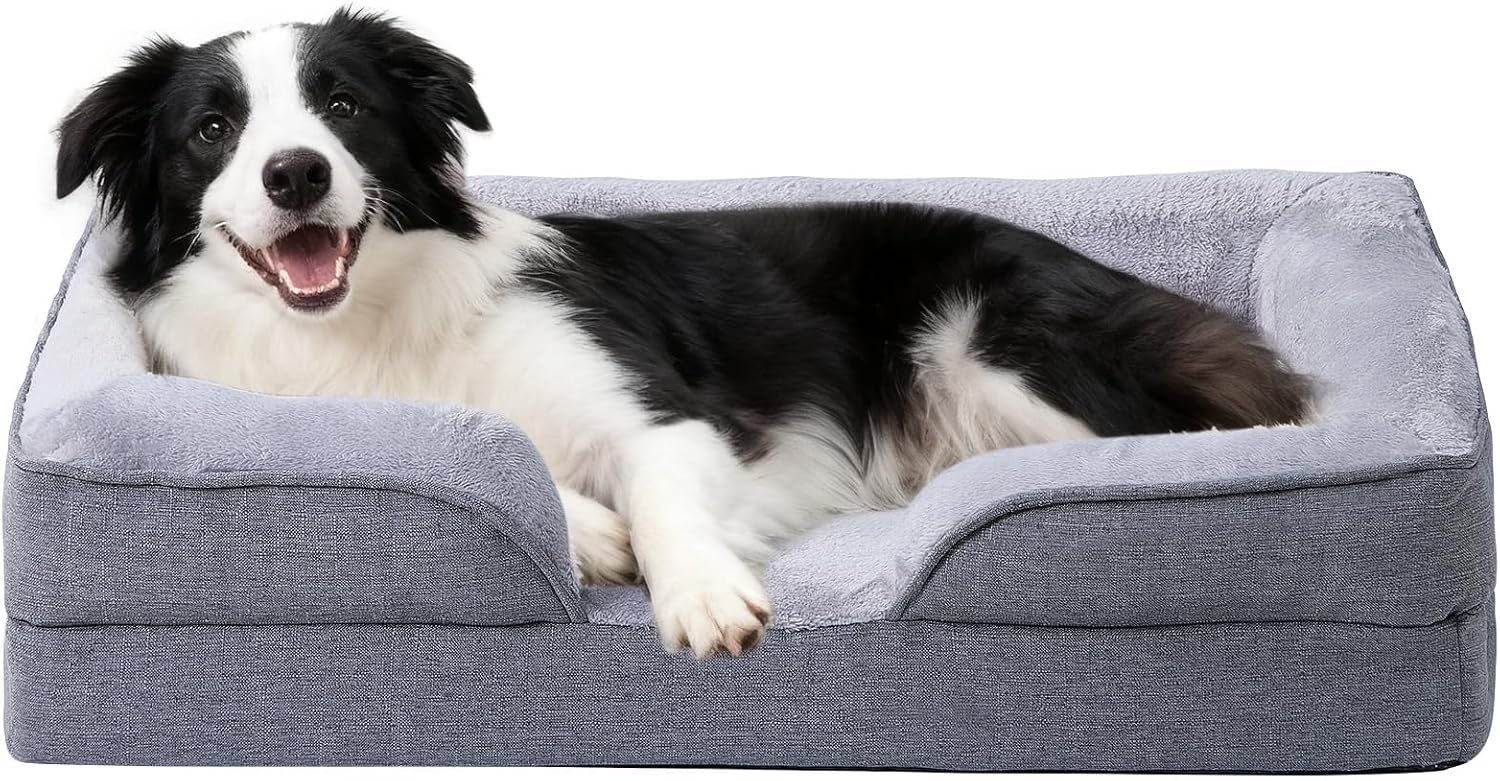 Makigued Medium Orthopedic Dog Bed, Egg Crate Foam, 35.0 x 24.8 x 6.7 in