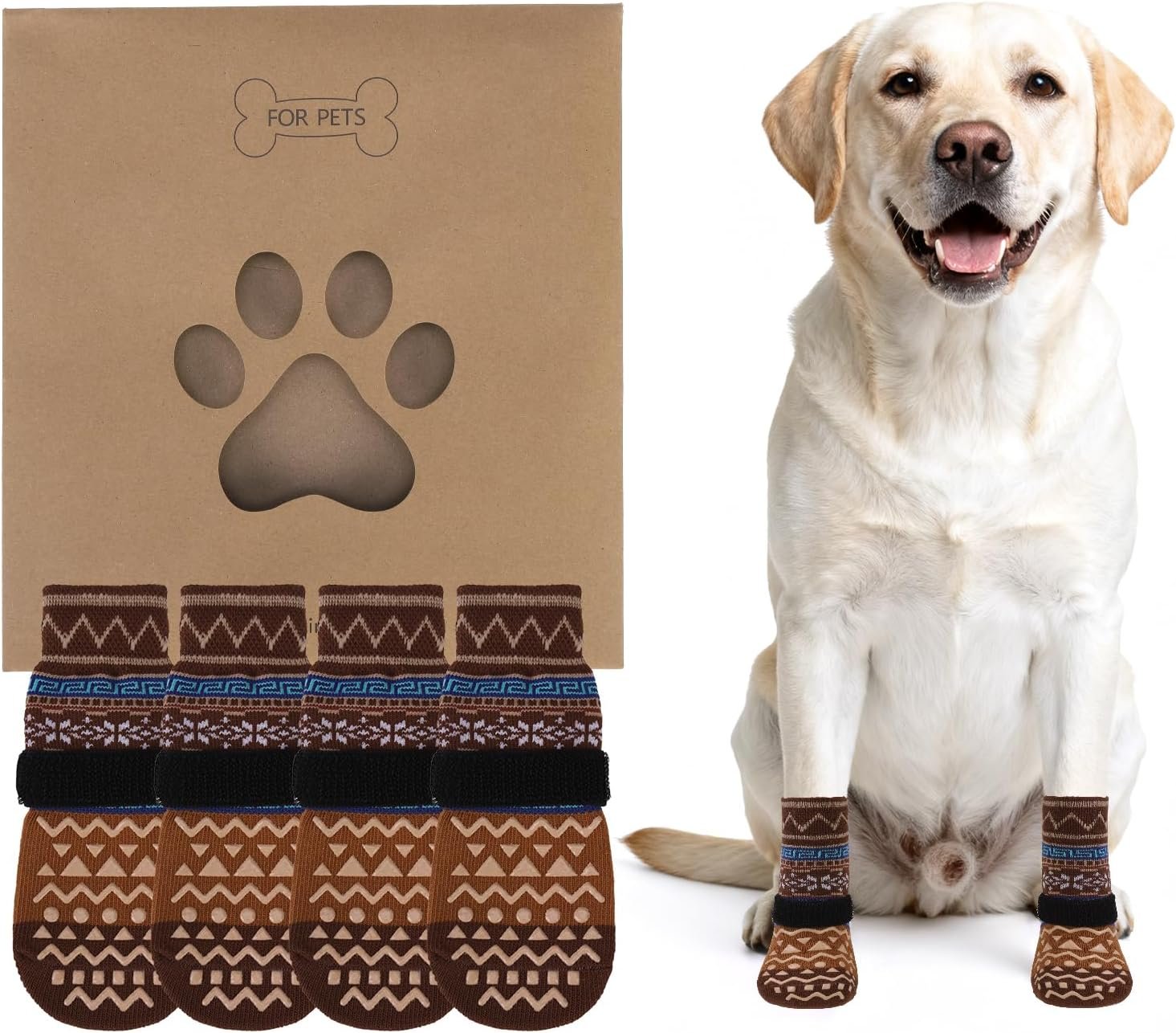 KOOLTAIL Dog Socks Shoes for Hot Pavement, Breathable & Warm Winter Dog Booties to Prevent Licking Paws for Small Medium Large Senior Dogs,Non Slip Grippy Pet Boots & Paw Protectors for Hardwood Floor