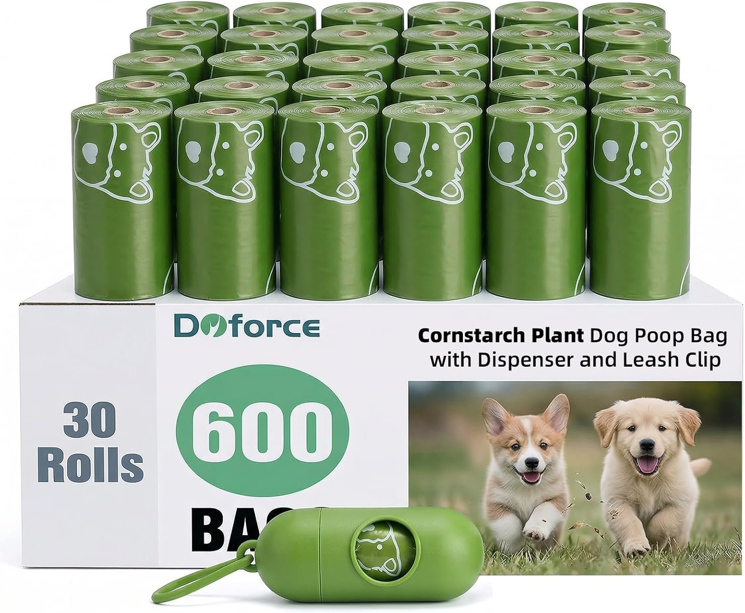 Dyforce Dog Poop Bags Rolls with Dispenser 600 Count Value Pack