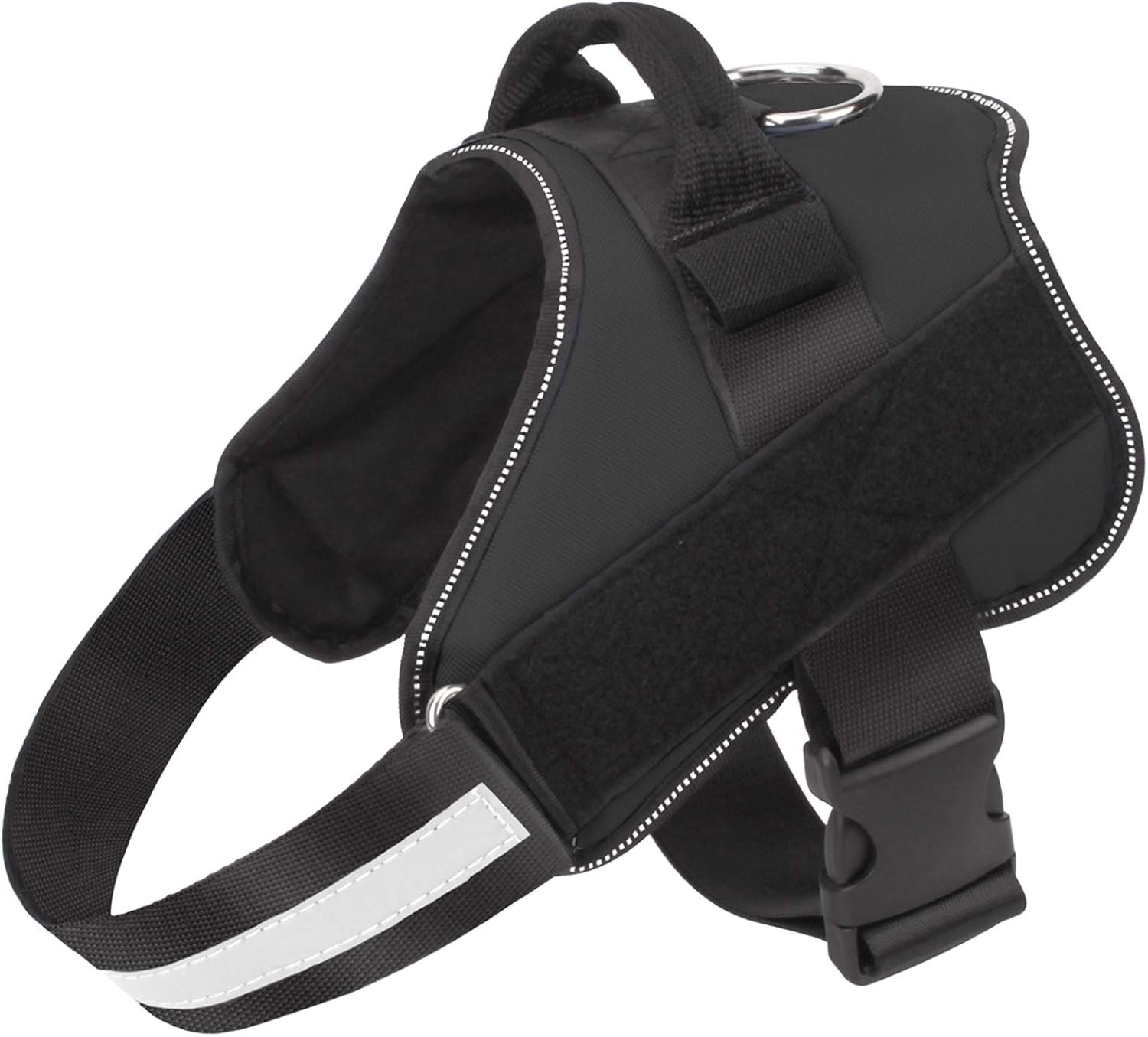 Bolux Dog Harness, No-Pull Reflective Dog Vest, Breathable Adjustable Pet Harness with Handle for Outdoor Walking – No More Pulling, Tugging or Choking (Black, M)