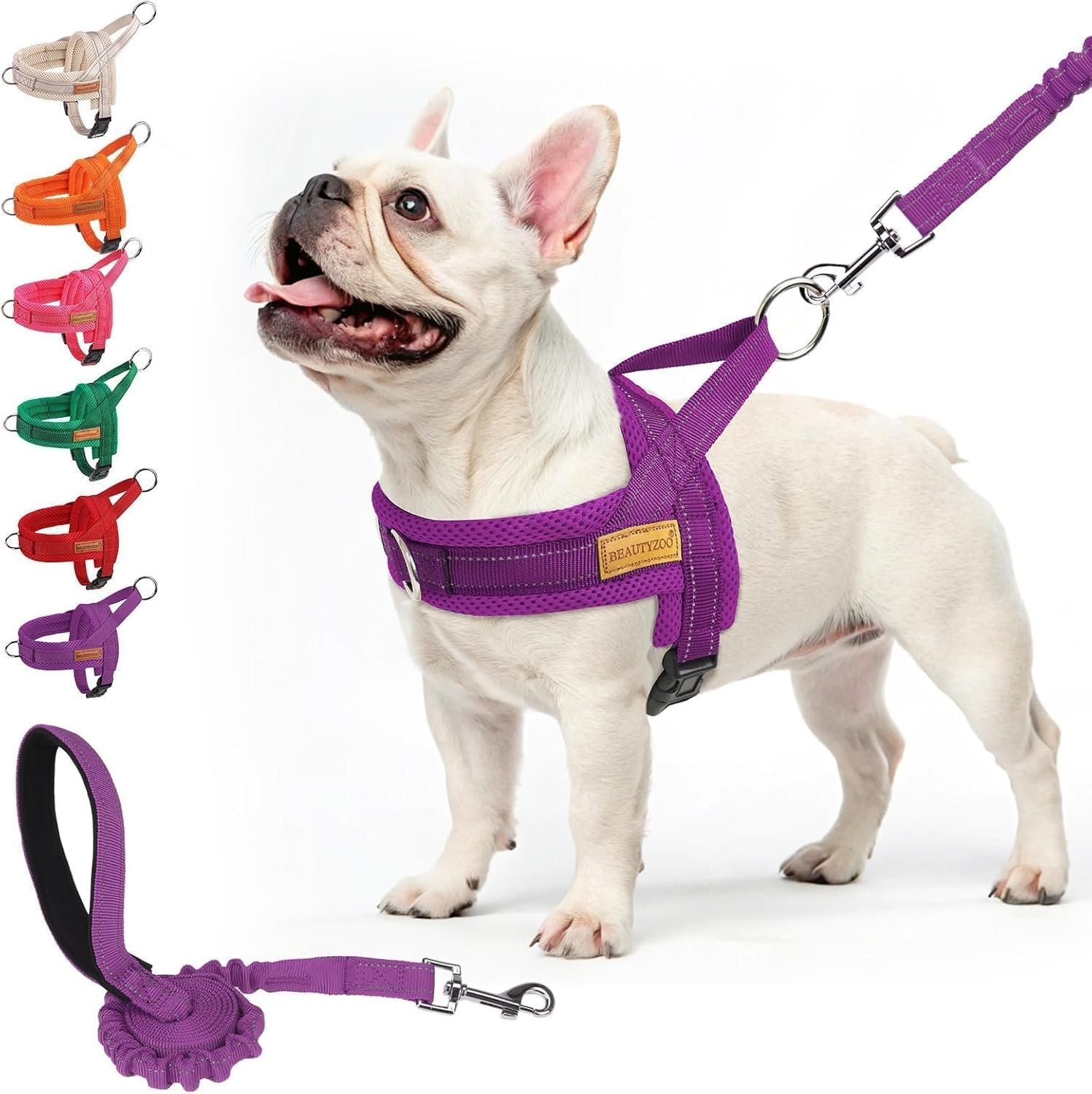 BEAUTYZOO Dog Harness Medium Sized and Leash Set, No Pull Step in Pet Vest