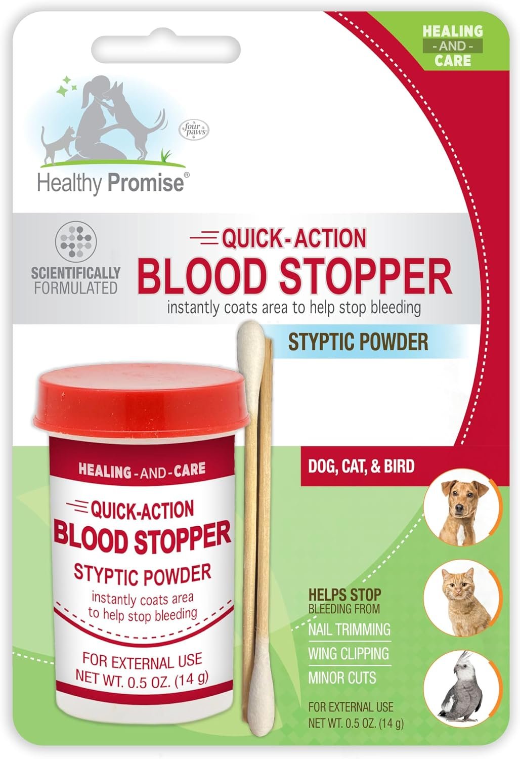 Four Paws Healthy Promise Quick-Action Blood Stopper Styptic Powder, 0.5 oz