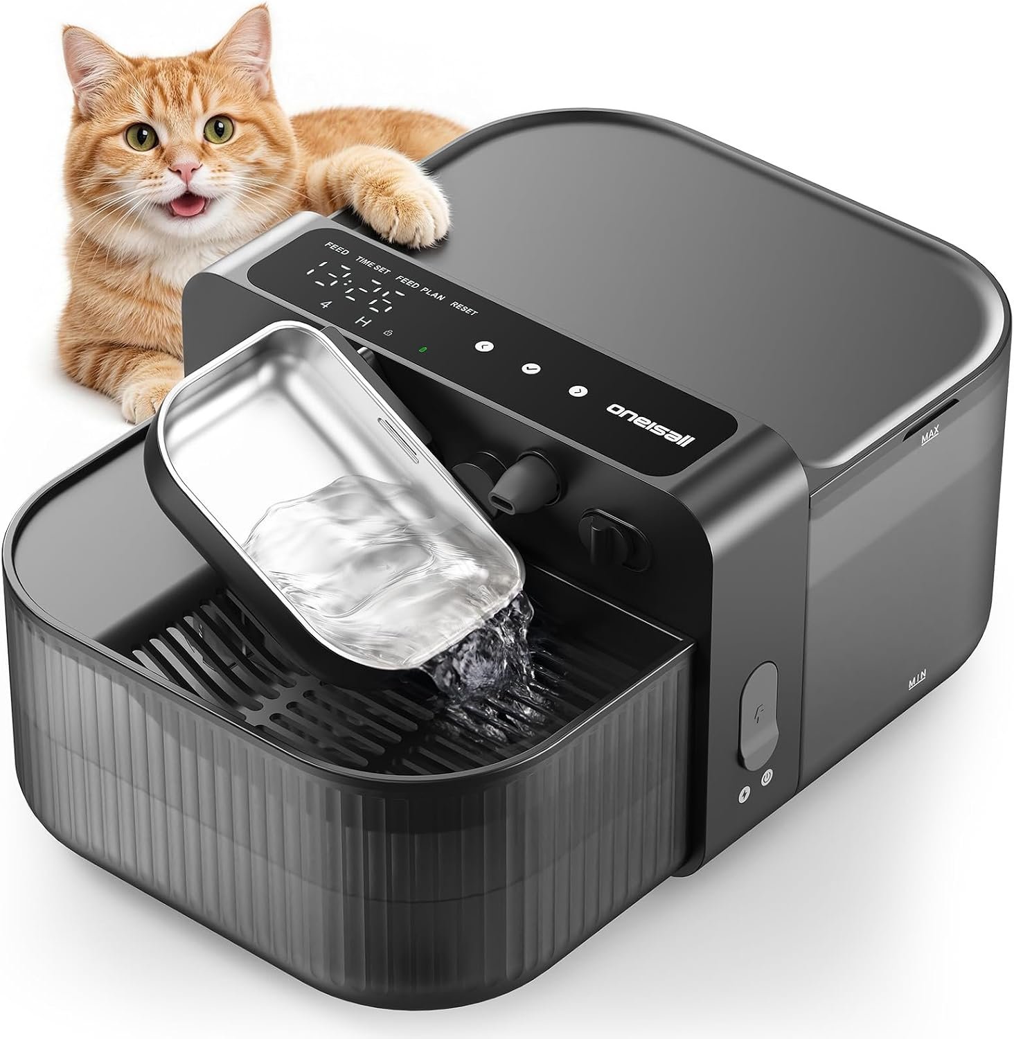 oneisall 3.5L Wireless Filterless Cat Water Fountain for Cat Pet,PW17