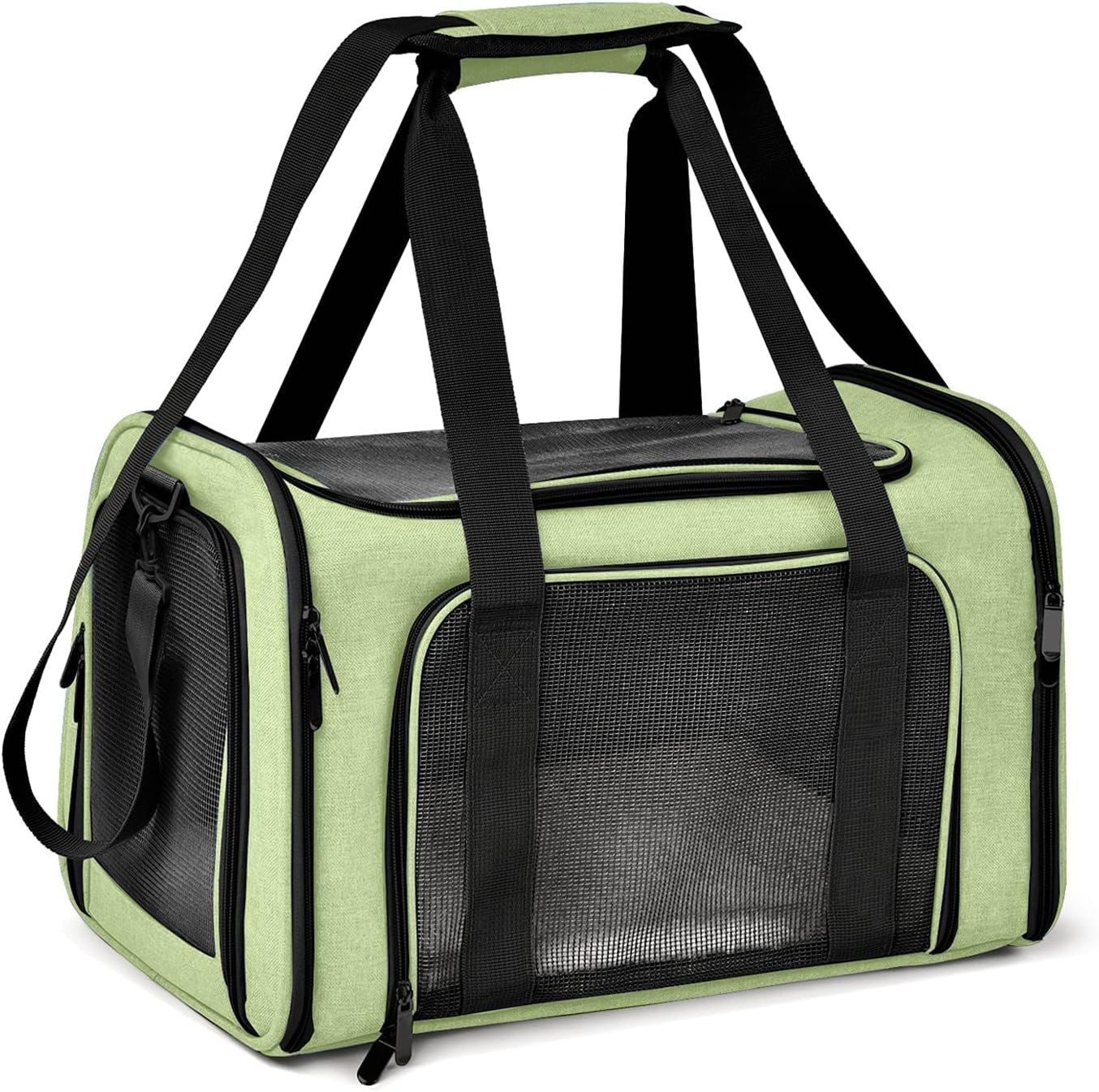 Henkelion Pet Carrier for Small Medium Cats Dogs Puppies up to 15 Lbs, Airline Approved Small Dog Carrier Soft Sided, Collapsible Travel Puppy Carrier – Green