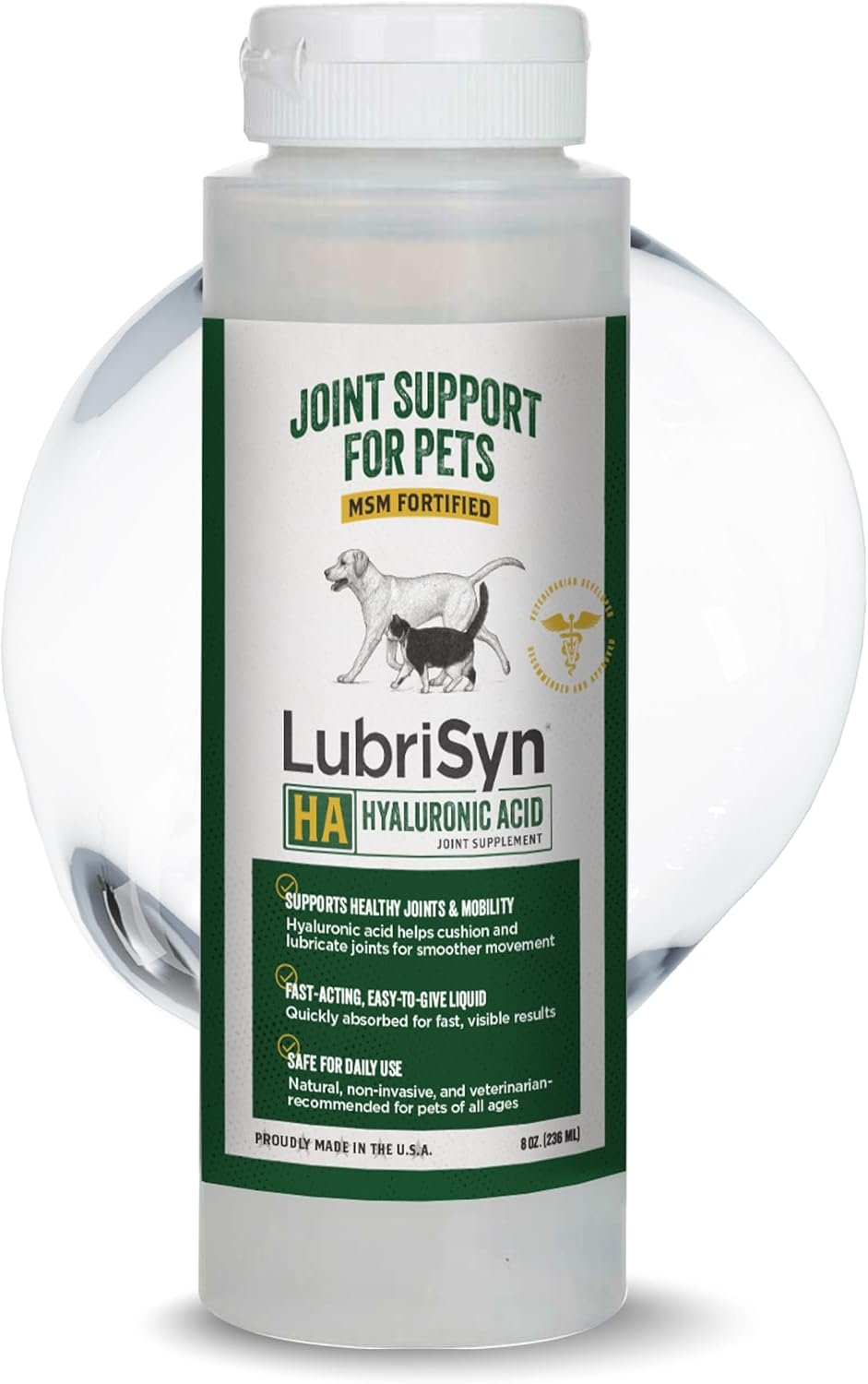 LubriSyn HA Hip & Joint Supplement Plus MSM for Dogs & Cats, 8 oz