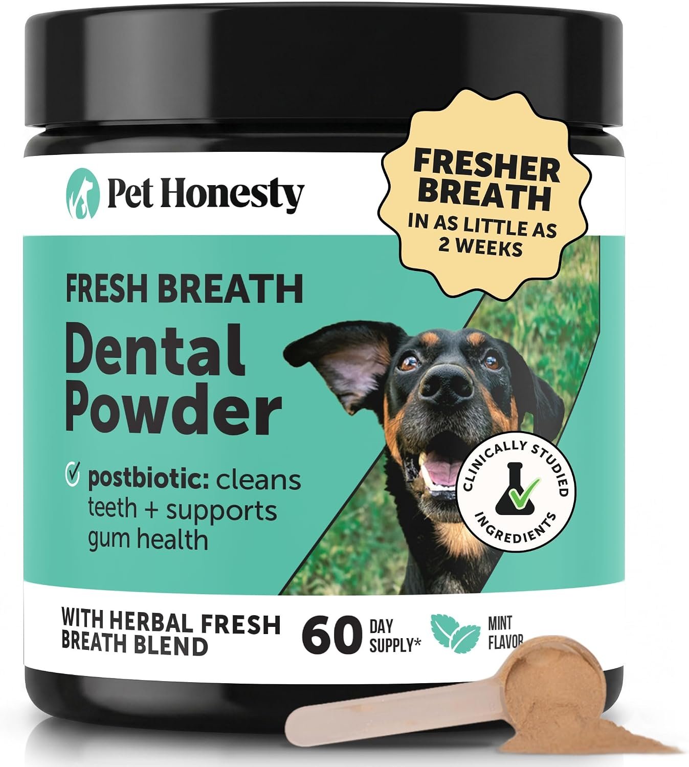 Pet Honesty Vet Approved Dog Teeth Cleaning Powder, 60 Servings