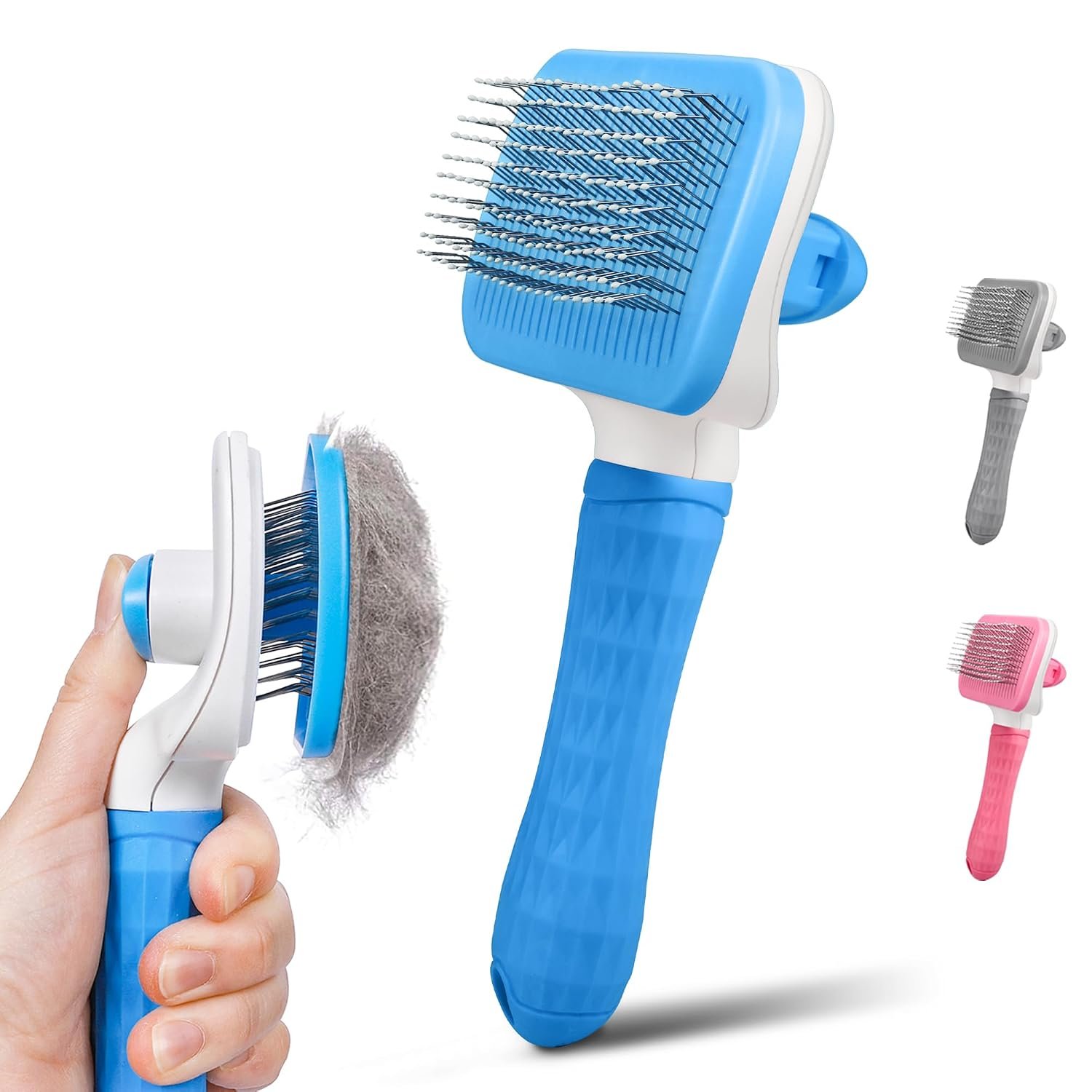 Dog & Cat Brush, Self Cleaning Slicker Brush for Pets Shedding