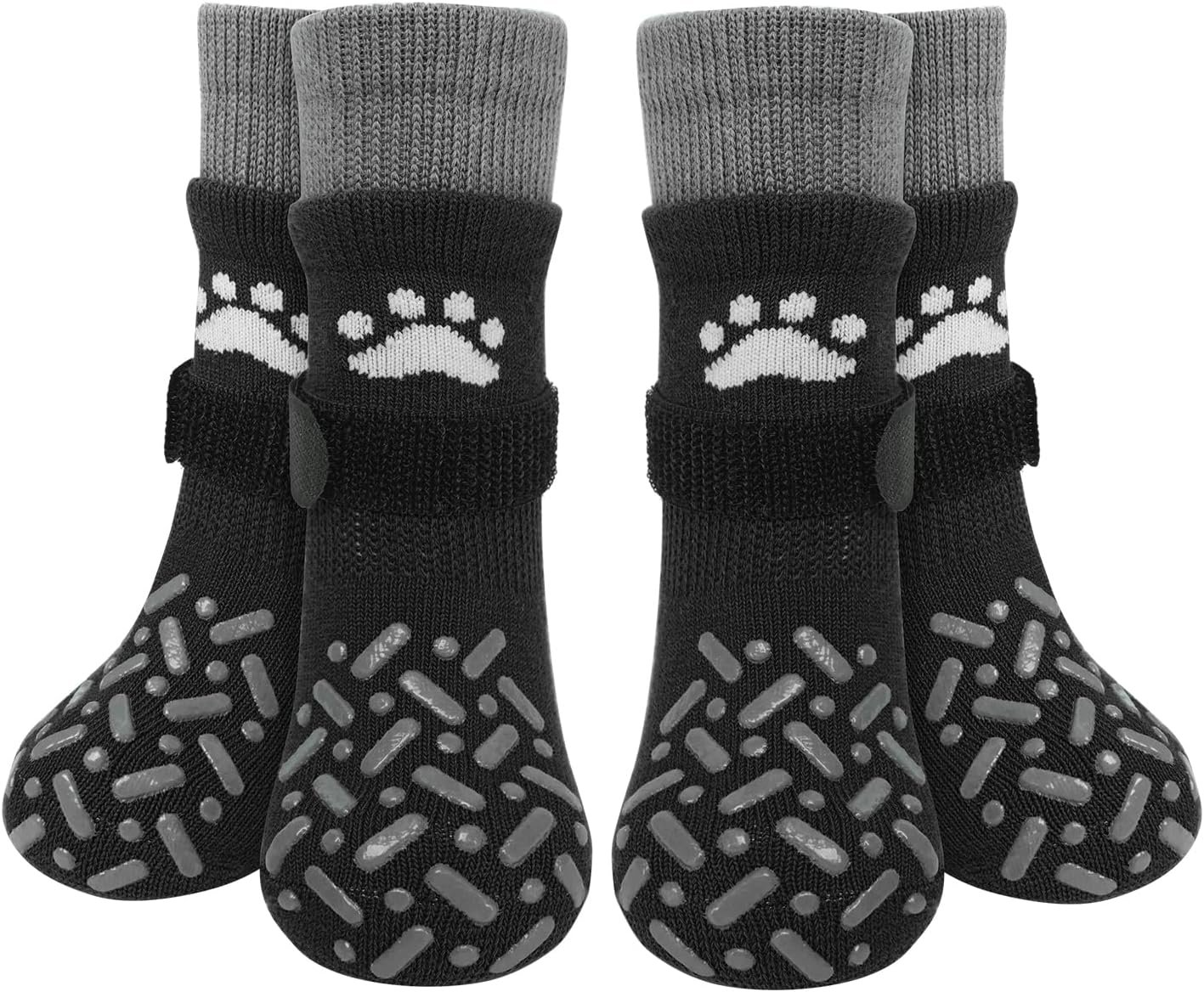 SCENEREAL Double-Ribbed Dog Socks to Prevent Licking Paws for Hot Pavement