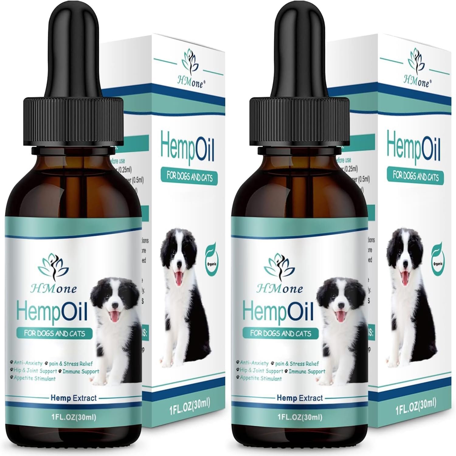 (2 Pack) Max Potency Hemp Oil for Dogs & Cats – Help Anxiety Stress Pain Inflammation Arthritis Aggressive Relax Sleep Allergies Seizures Relief – Treats Chews Joint & Hip – Organic Pet Calming Drops