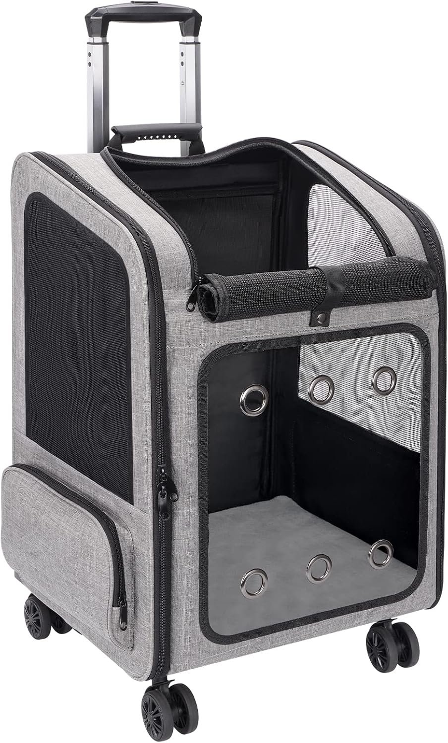 Extra Large Cat Backpack Carrier with Wheels for Cats Under 30 Lbs