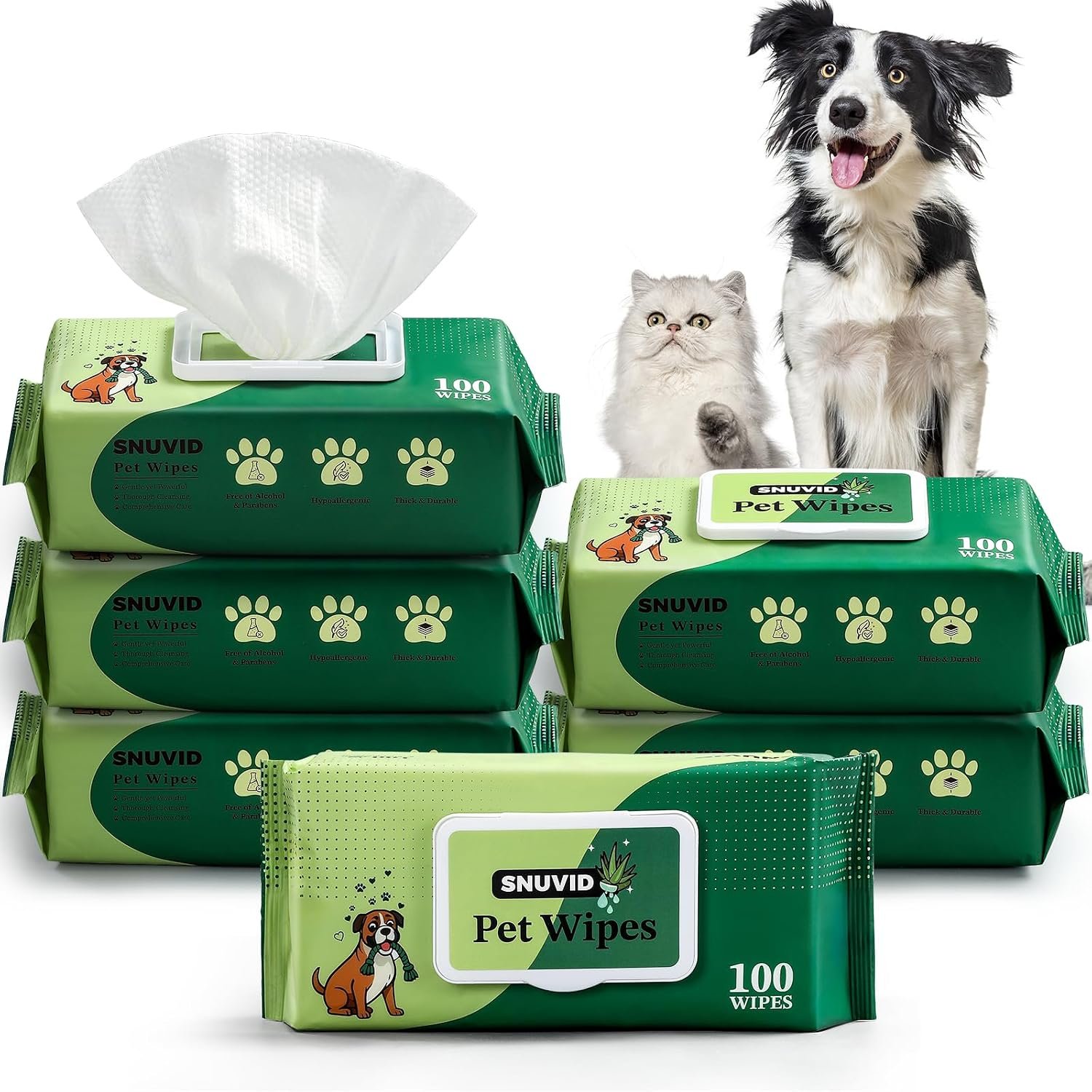 600 Count Dog Wipes, Pet Wipes for Dogs & Cats, Hypoallergenic, Fragrance-Free Grooming Wipes for Cleaning & Hydrating Paws, Body & Butt | Sensitive Skin with Aloe Vera – Unscented