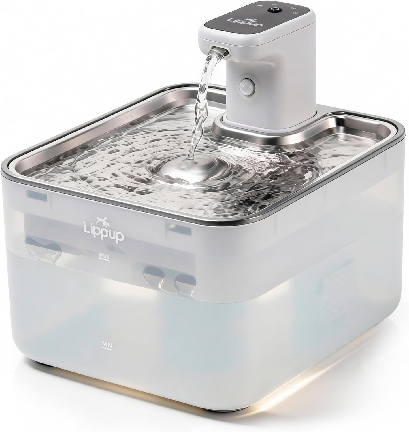Cat Water Fountain Cordless, 88oz/2.6L Wireless Pet Water Fountains for Cats Indoor, Battery Operated Cat Drinking Fountain with Motion Sensor, Ultra Quiet Pump, BPA-Free, White