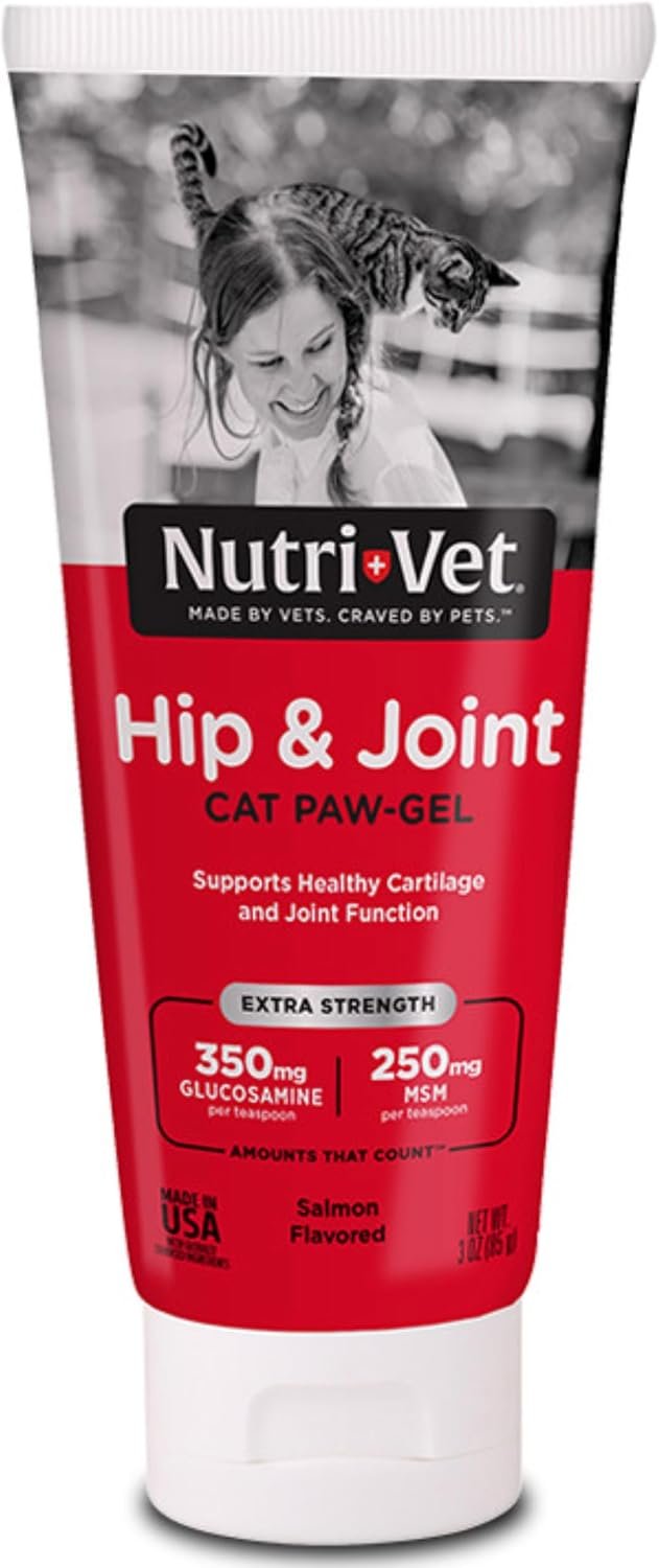 Nutri-Vet Cat Hip & Joint Paw Gel, Cat Joint Supplement, Glucosamine, 3oz