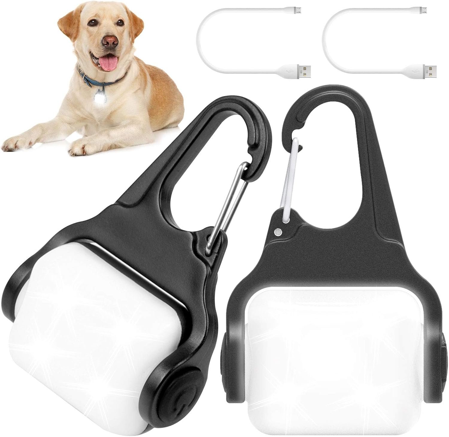 Dog Lights for Night Walking, Clip on Dog Collar Light – 3 Modes, USB-C Rechargeable, IP65 Waterproof, LED Safety Light for Running, Camping, Climbing, Bike