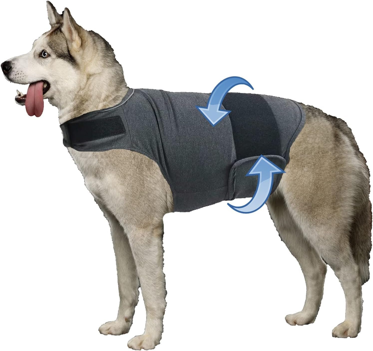 Dog Anxiety Jacket, Skin-Friendly Dog Calming Shirt – Dogs Vest for Thunder, Fireworks and Separation – Keep Pet Calm Without Medicine & Training, Anti Anxiety Coat for Dogs (Dark Grey, S)
