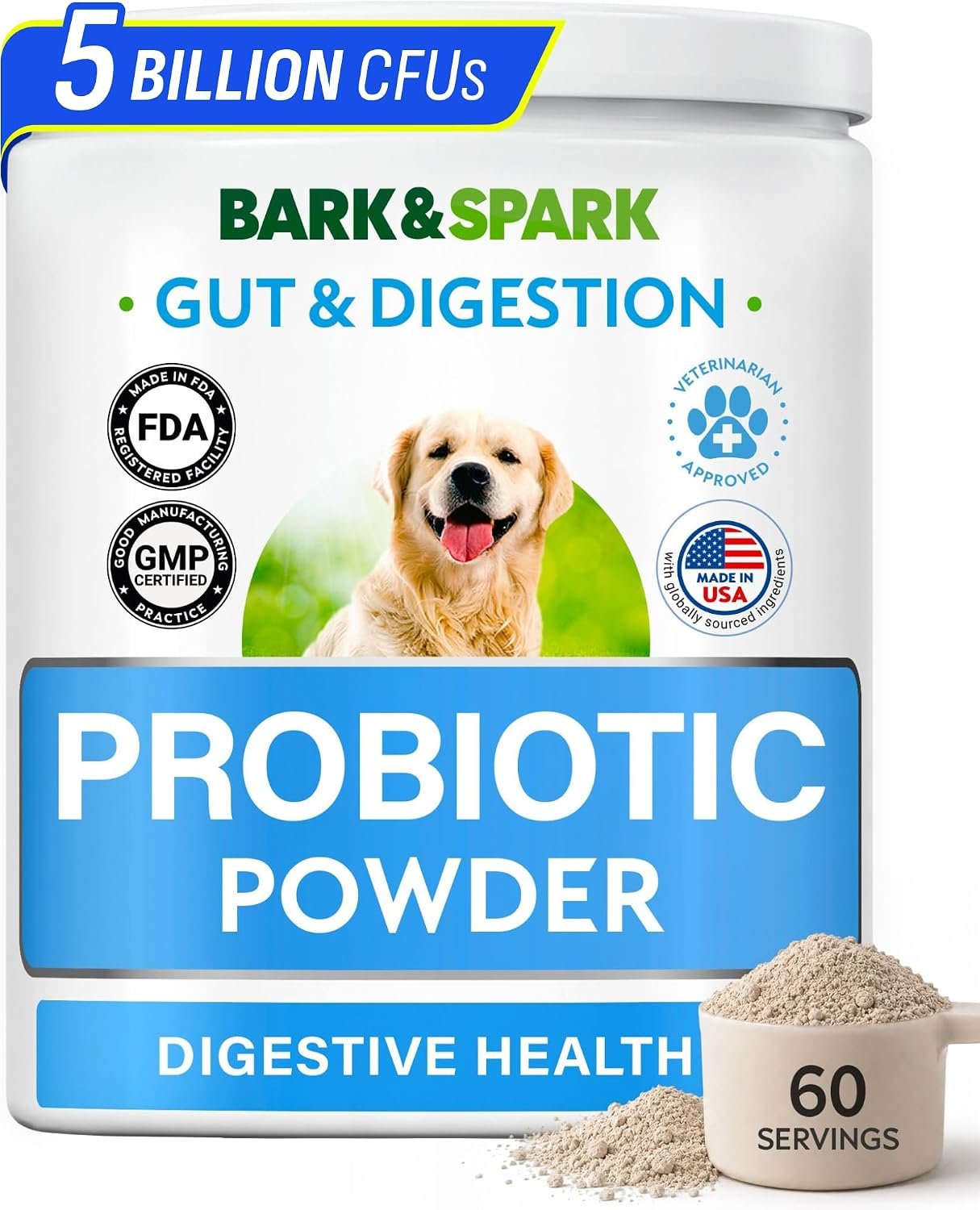 BARK&SPARK Dog Probiotics Powder — Advanced Vet-Formulated Formula