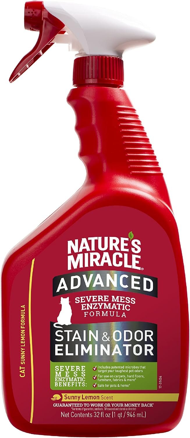 Nature’s Miracle Advanced Cat Stain & Odor Eliminator, Severe Mess, 32 oz