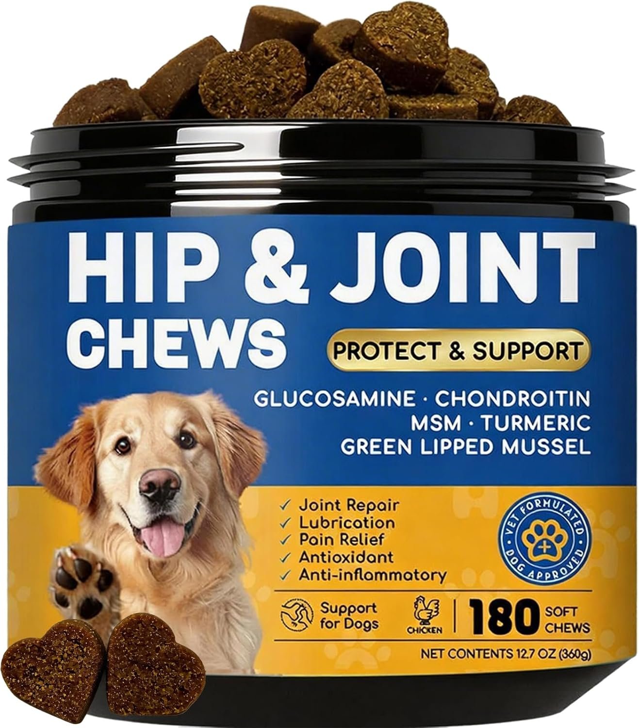 Dog Joint Supplement, Mobility Support, 180 Chews