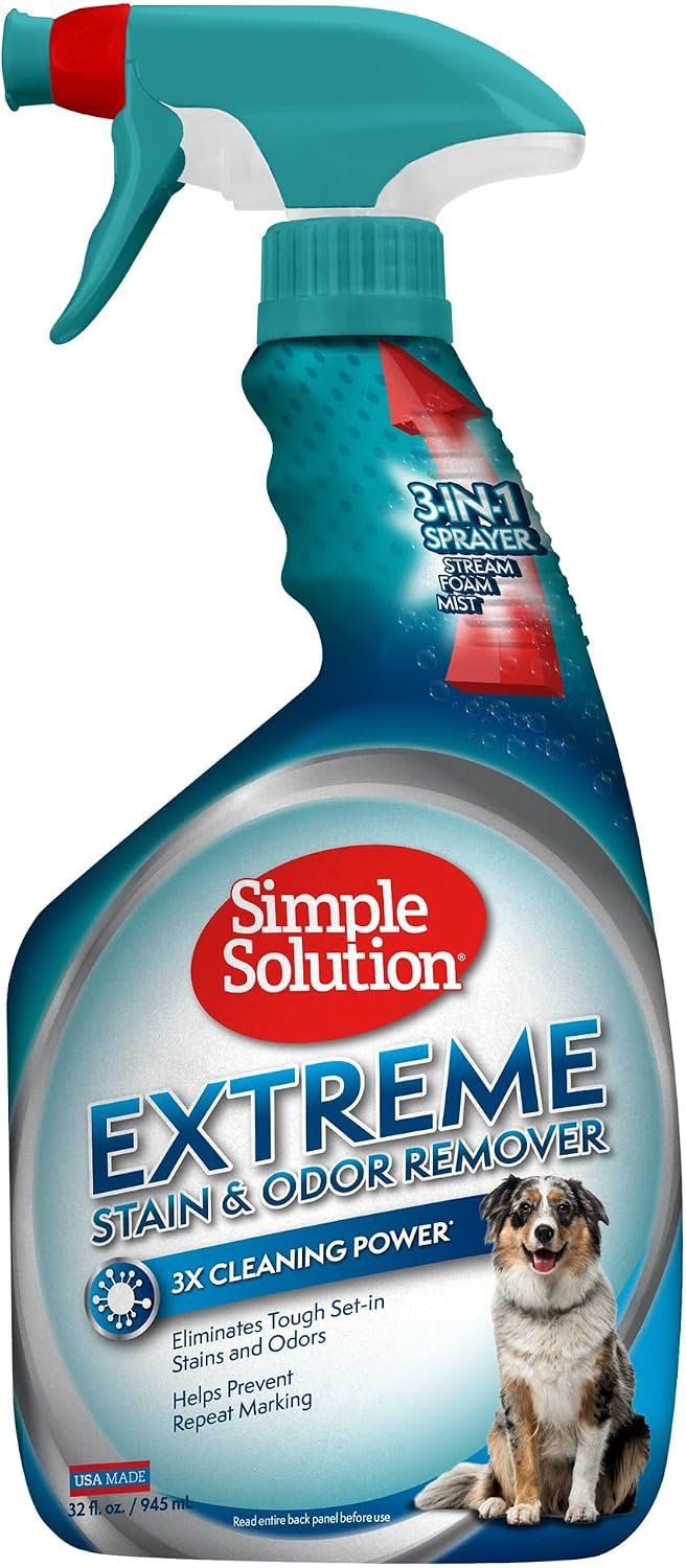 Simple Solution Extreme Stain & Odor Remover, Enzyme Stain Cleaner, 32oz