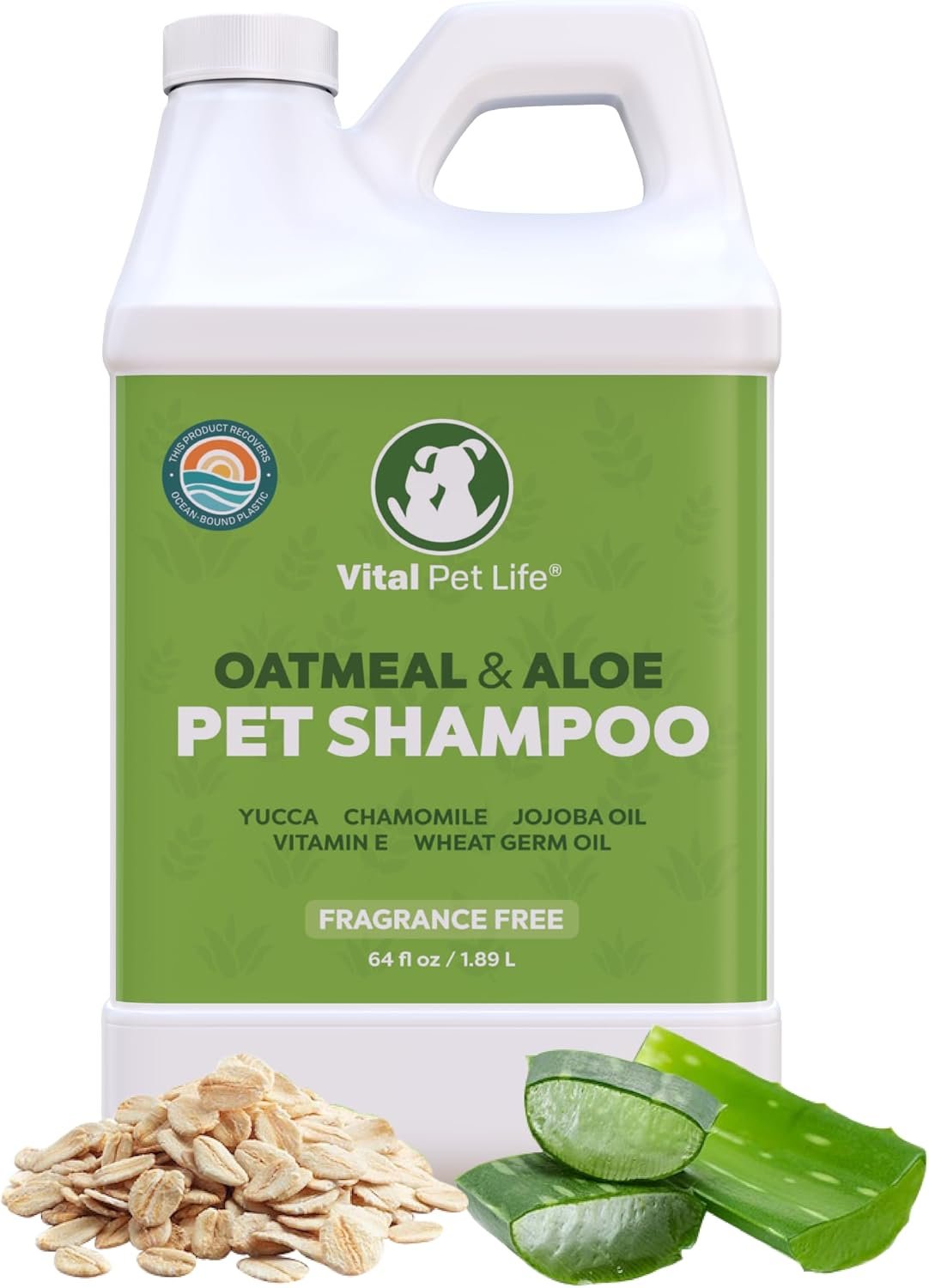 Oatmeal Shampoo for Dogs – Helps Dry Coats & Itchy Sensitive Skin, 64 oz
