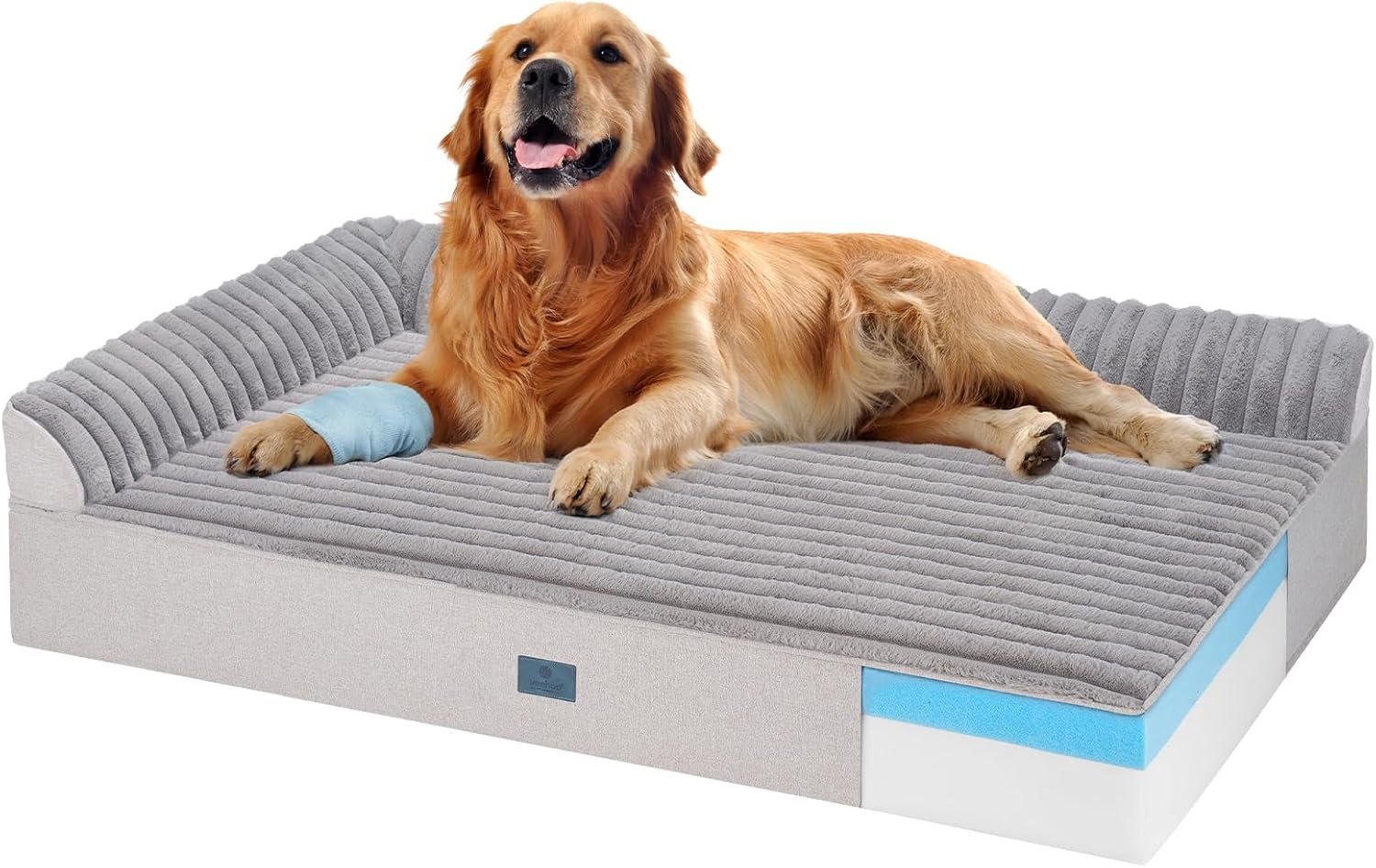 Veehoo Orthopedic Dog Bed for Senior Dog, 7″ XL Memory Foam Bed with Sides