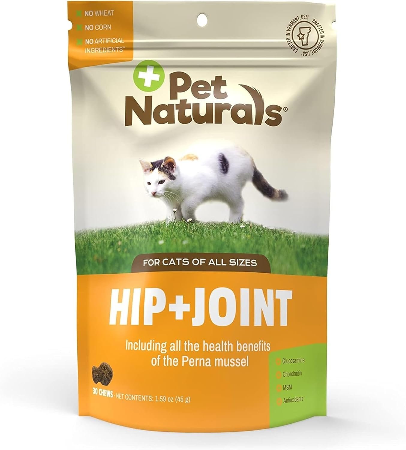 Pet Naturals Hip and Joint Chews for Cats, Duck Flavor, 30 Count