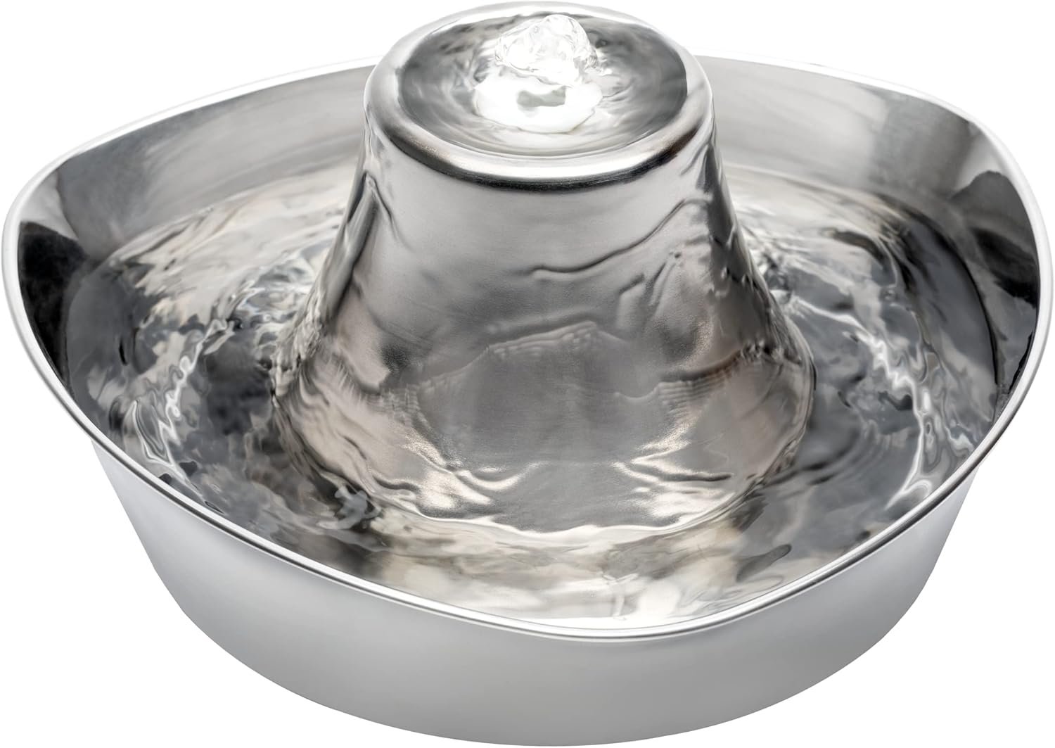 PetSafe Seaside Stainless Cat & Dog Fountain, 60 oz, 2 Filters & Pump