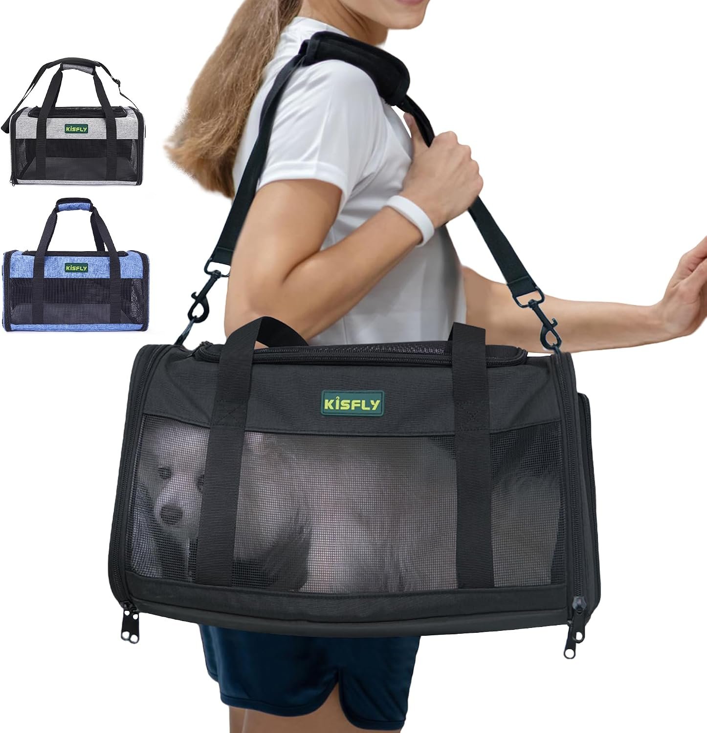 Airline Approved Cat Carrier 17″x11″x9.5″, Under Seat Pet Travel Bag
