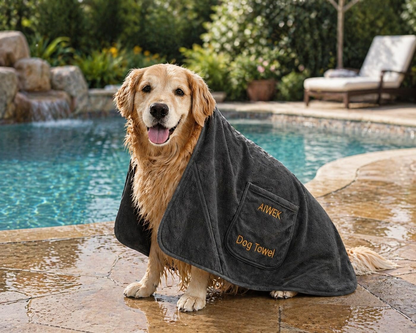 Dog Towel Microfiber, Super Absorbent Quick Dry Pet Wrap Grey XL