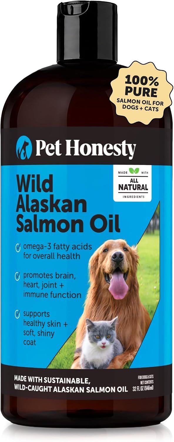 Pet Honesty Wild Alaskan Salmon Oil for Dogs and Cats, 32oz