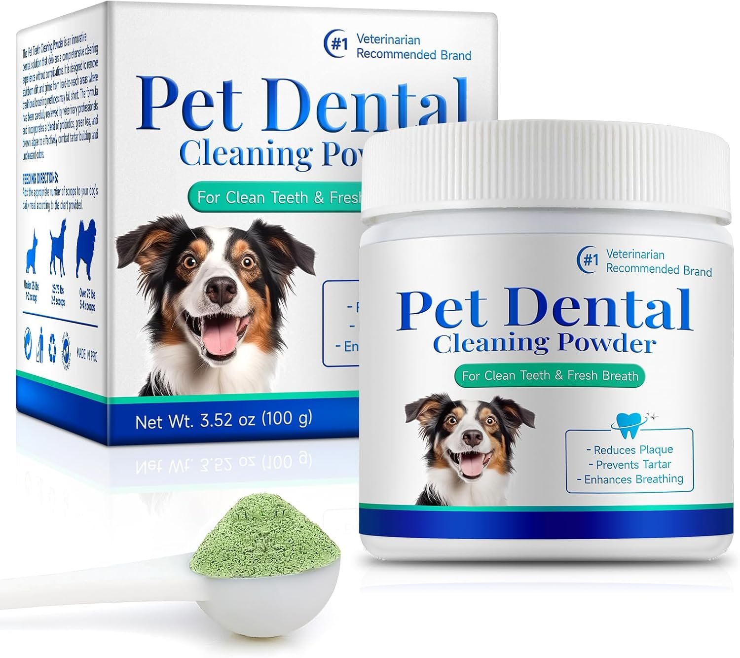 Dog Dental Powder – Pet Dental Powder – Teeth Cleaning P-owder for Dogs – Plaque & Bad Breath Off P-owder D-og, D-ental Care Supplies 100g