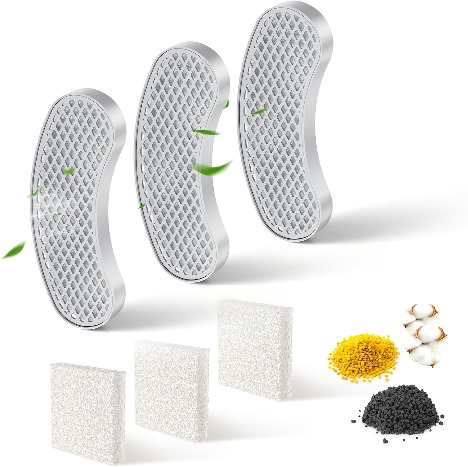 Cat Water Fountain Filters Replacement & Sponges (3 Filters+3 Sponges)