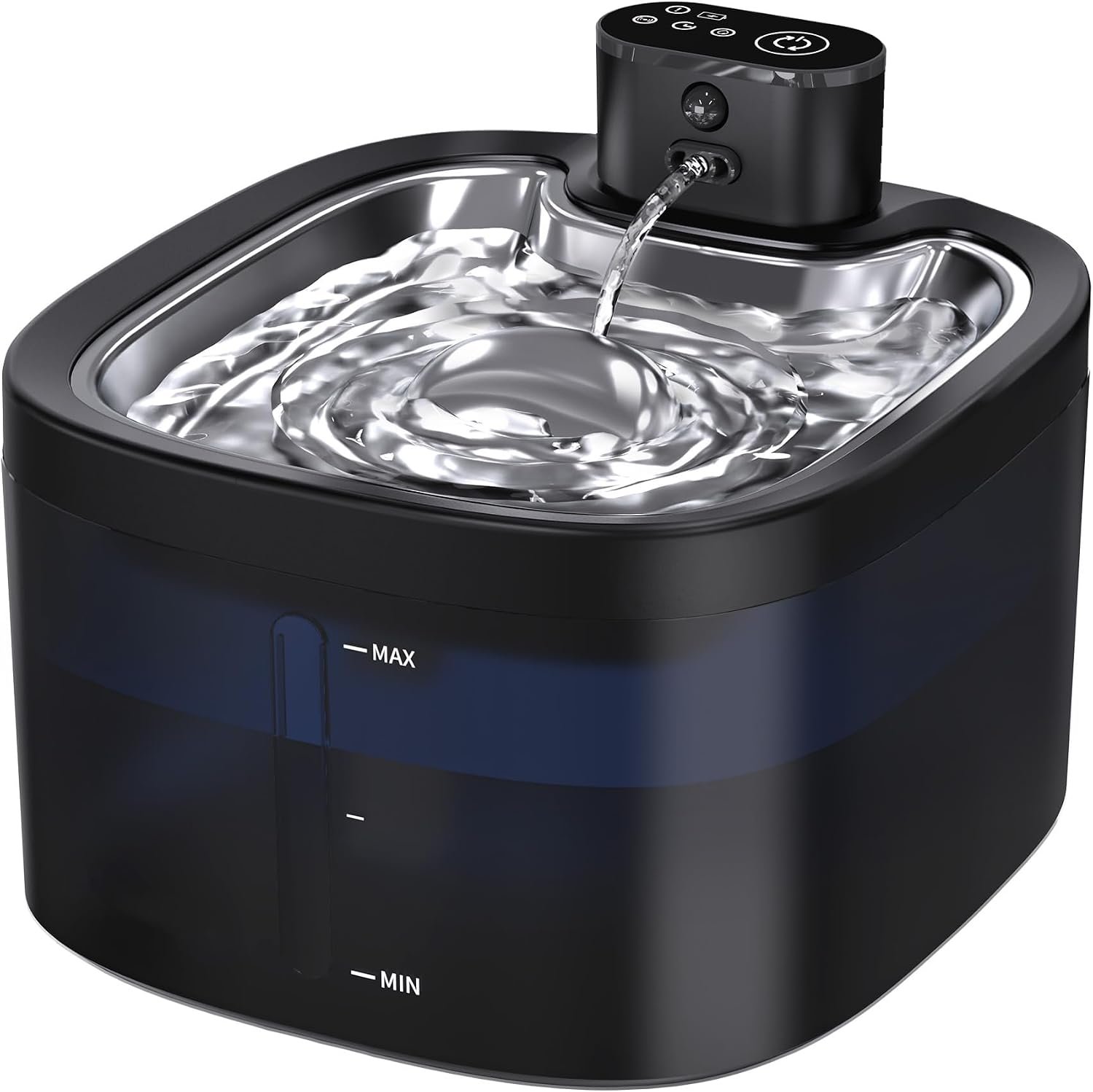 Cat Water Fountain Cordless: Battery Operated 118oz/3.5L Pet Water Fountain for Cats Indoor with Motion Sensor, Cat Drinking Fountains with Stainless Steel Tray, Ultra Quiet, Easy-to-Clean
