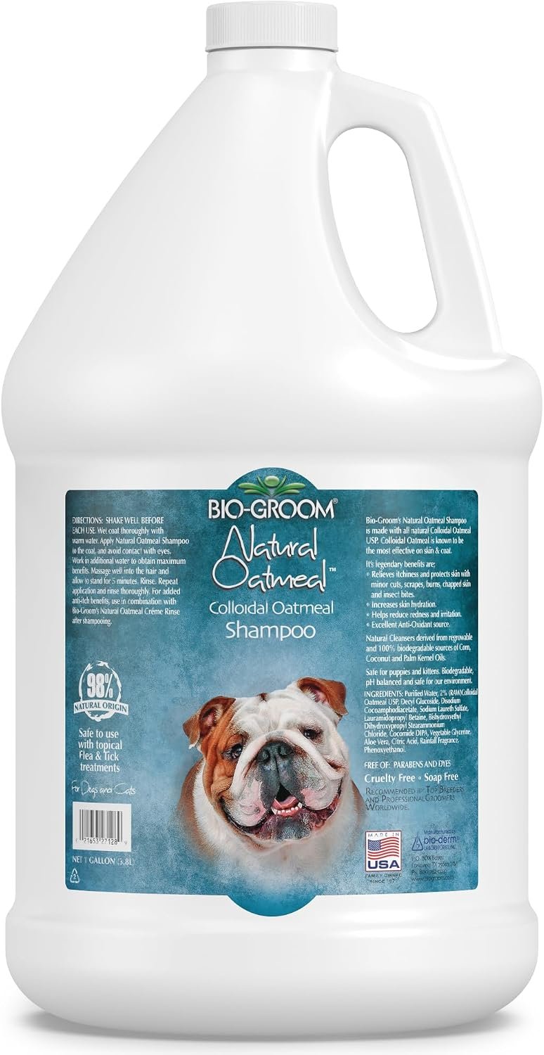 Bio-Groom Oatmeal Dog Shampoo – for Allergies and Itching, Cruelty-Free, Dog Bathing Supplies, Puppy Shampoo for Sensitive Skin, Product Made in USA, Anti-Itch – 1 Gallon