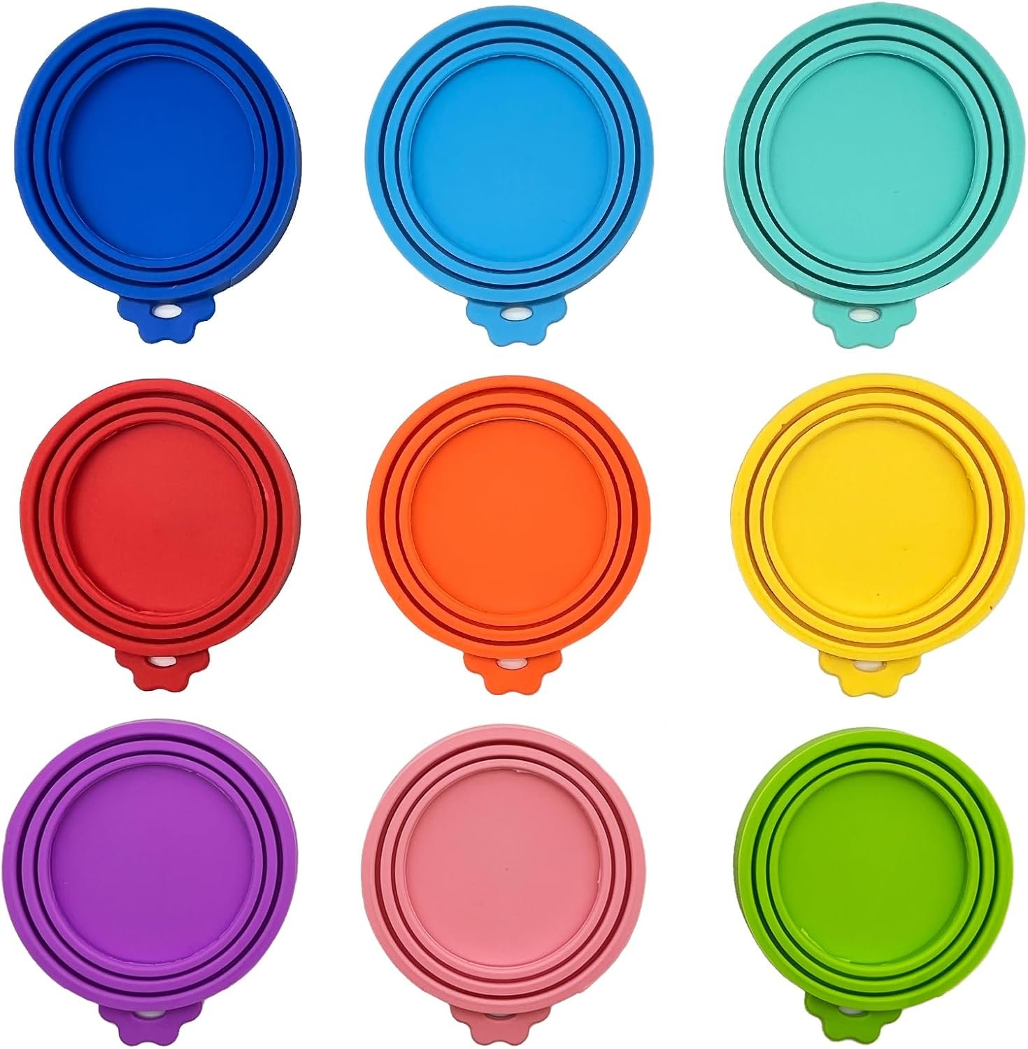 Silicone Pet Food Can Lids, 9 Pack