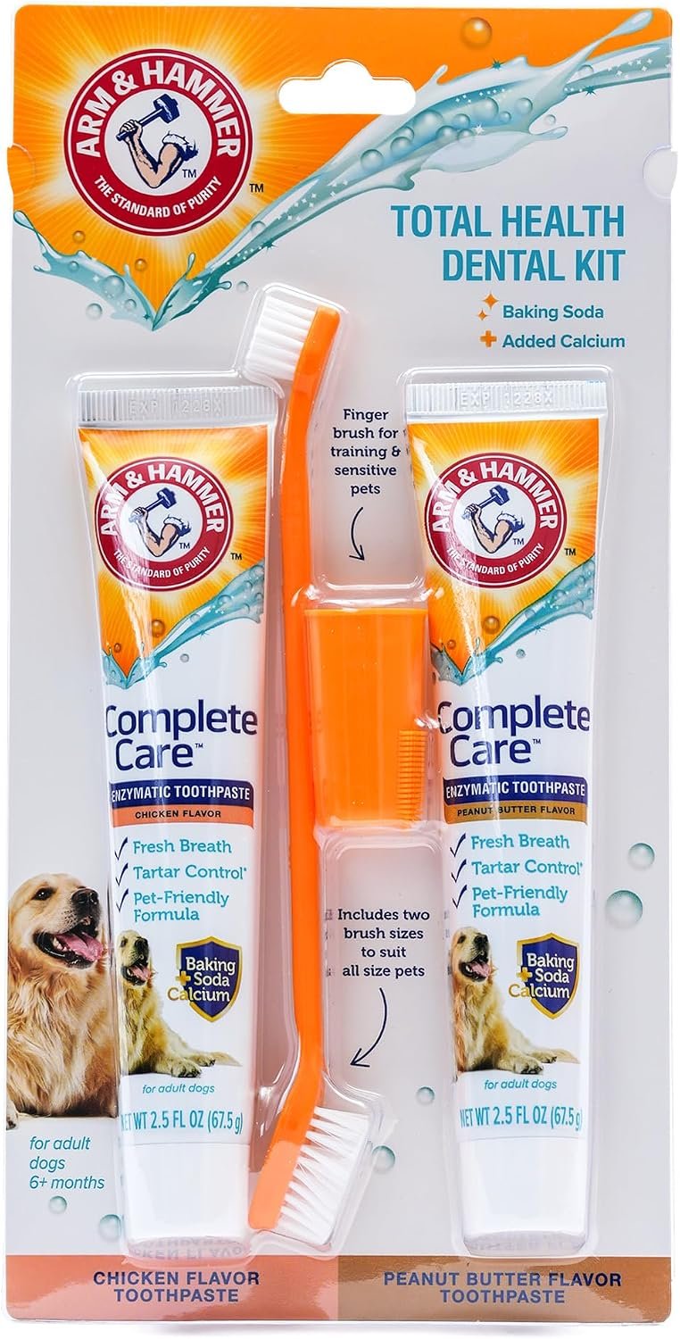 Arm & Hammer Complete Care Dog Dental Kit, 2 Flavors, 2.5 Oz Each
