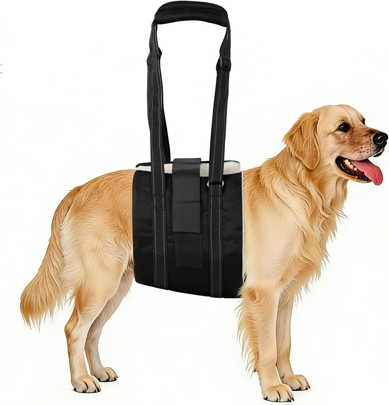 Dog Sling Adjustable Dog Lift Harness: Hip Support Sling for Dog, Dog Rehab Harness for Weak Rear Legs, Helps Disabled, Senior, Injured, and After ACL Surgery Dogs, Black for Large Dogs
