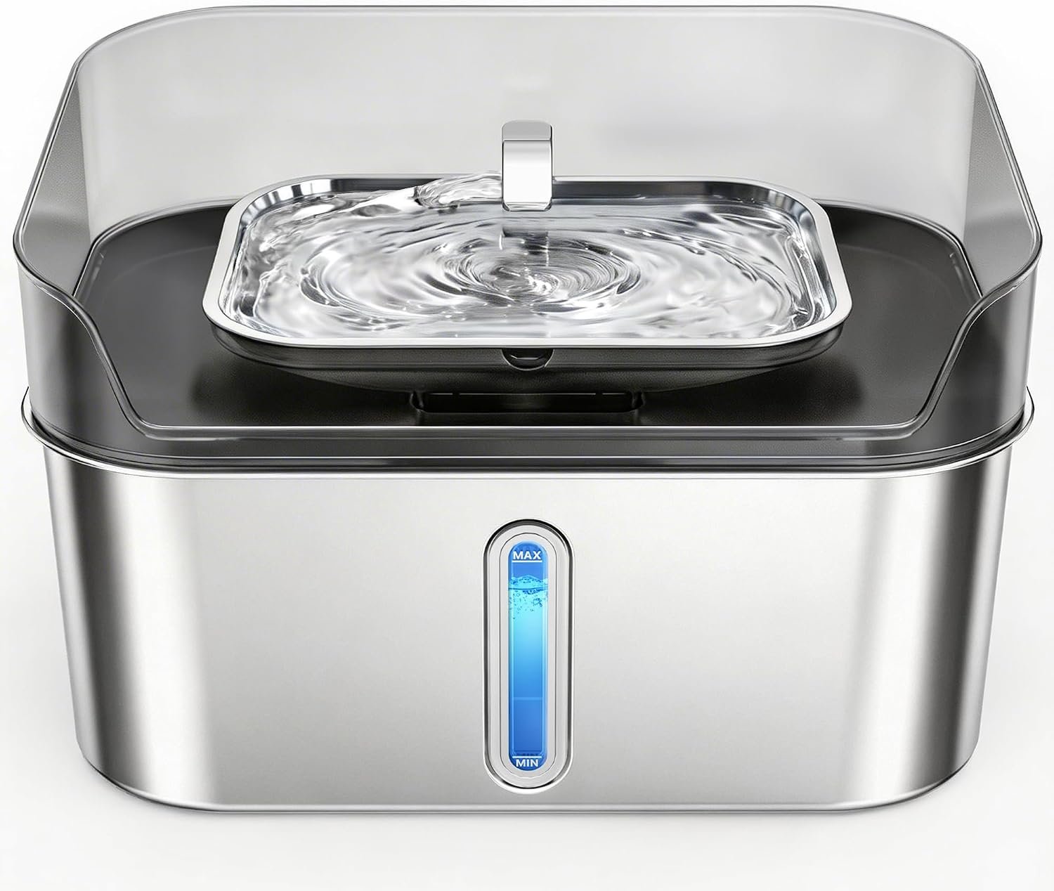 No Spill Dog Water Fountain Stainless Steel, Large 8L/2.1Gal Ultra Quiet