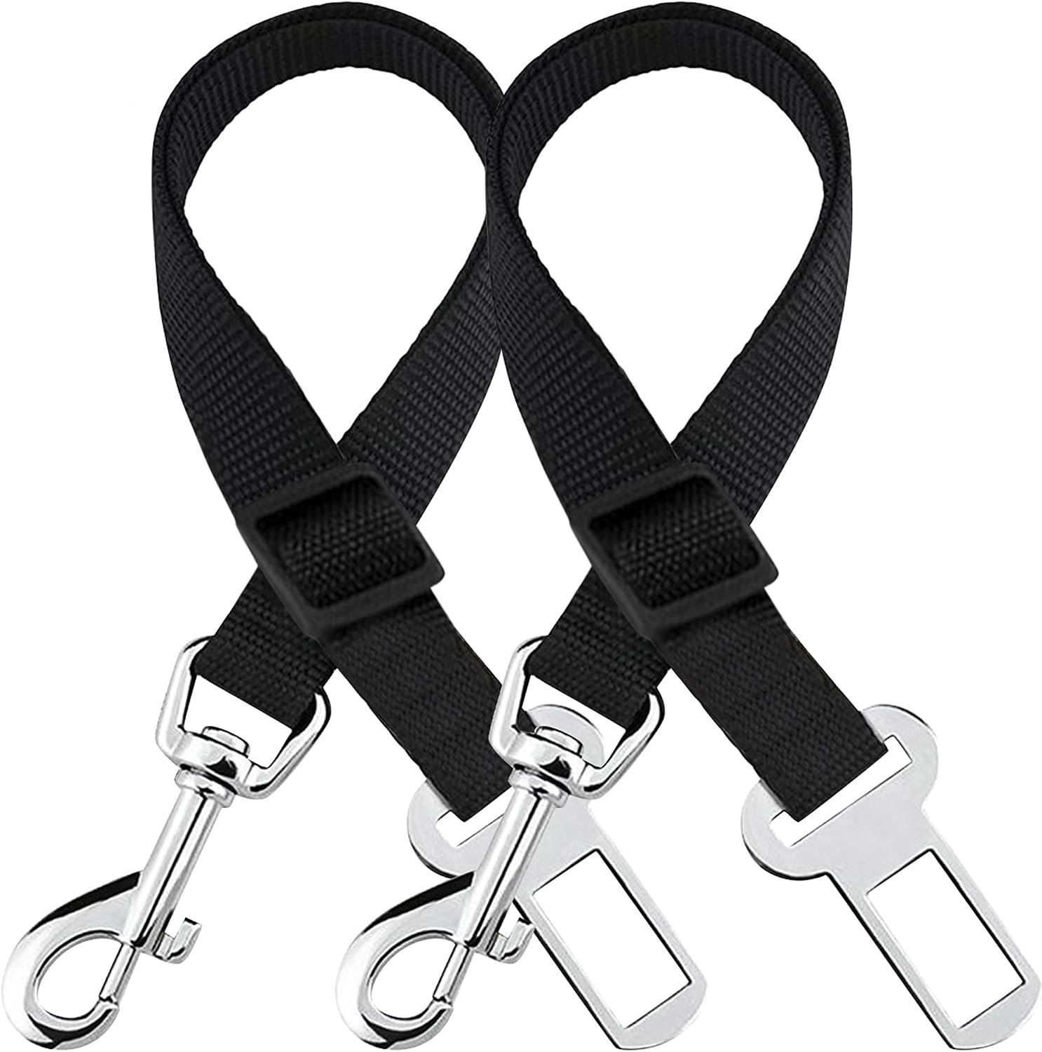 SunGrow Dog Seat Belt for Car, Adjustable Nylon Pet Seatbelt, Supports All Cars, Dog Car Leash Seat Belt, Seatbelt for Dogs, Cats & Ferrets Travel Harness