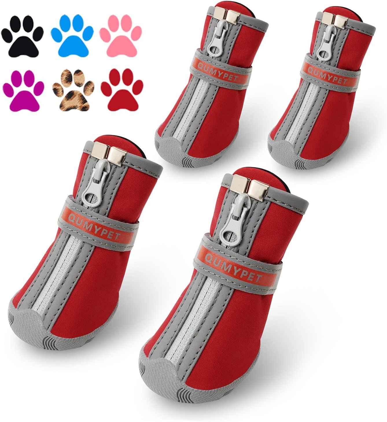 QUMY Dog Shoes Small Size Dogs, Dog Snow Boots & Paw Protectors for Winter