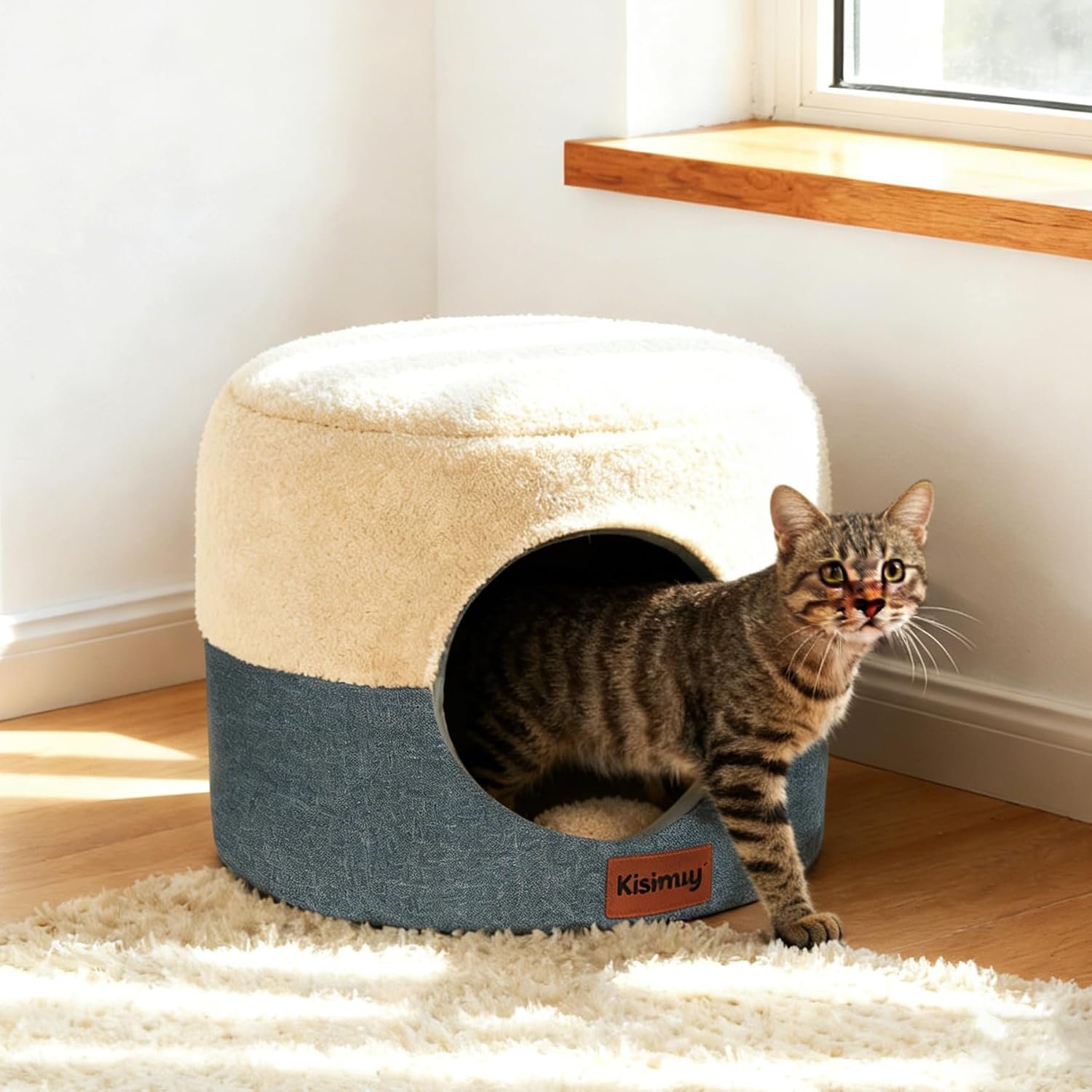 2-in-1 Foldable Cat Bed for Indoor Cats, Cat Cave & Sofa Bed